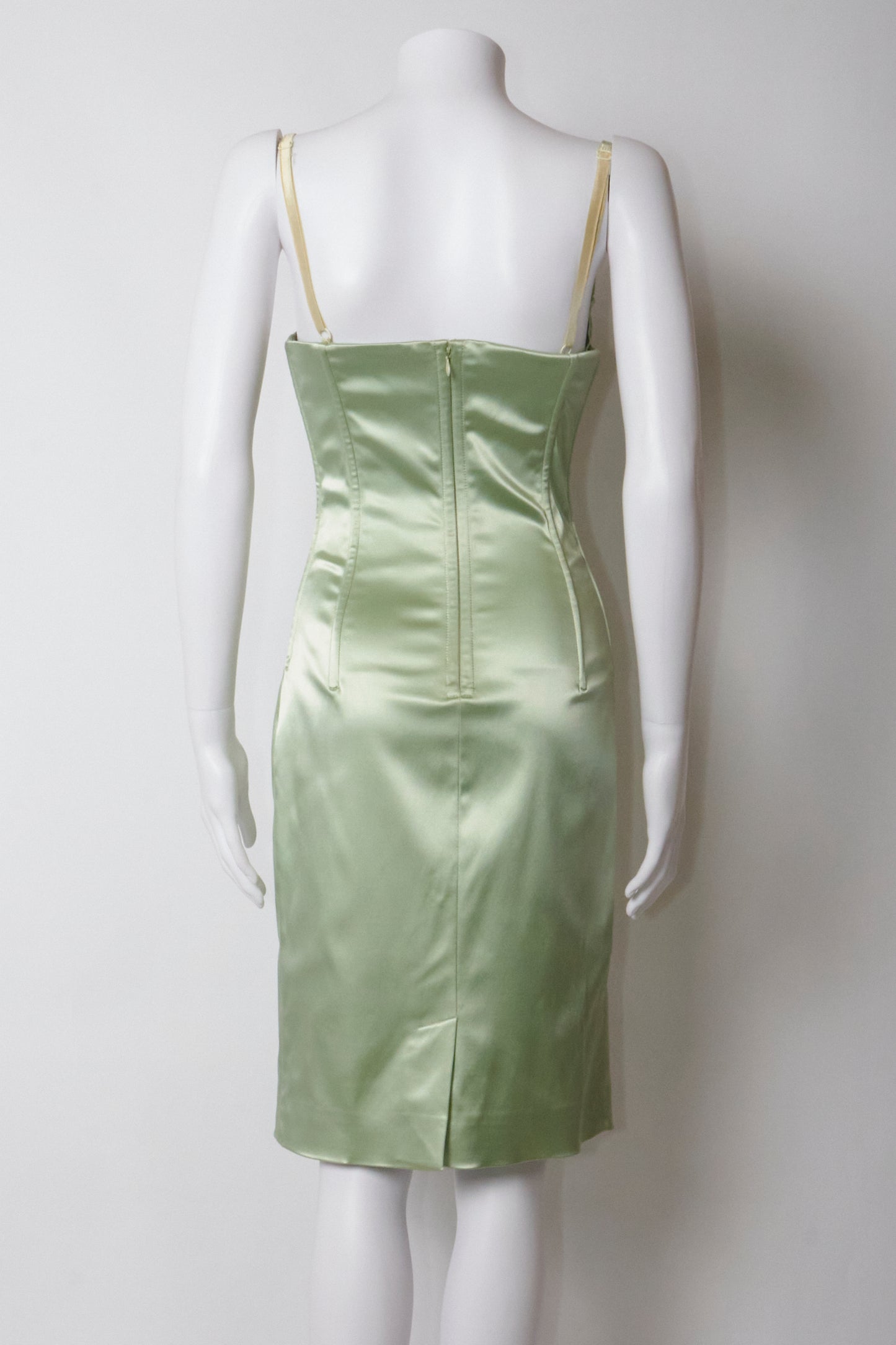 Dolce & Gabbana 2000s Light Green Corset Midi Dress