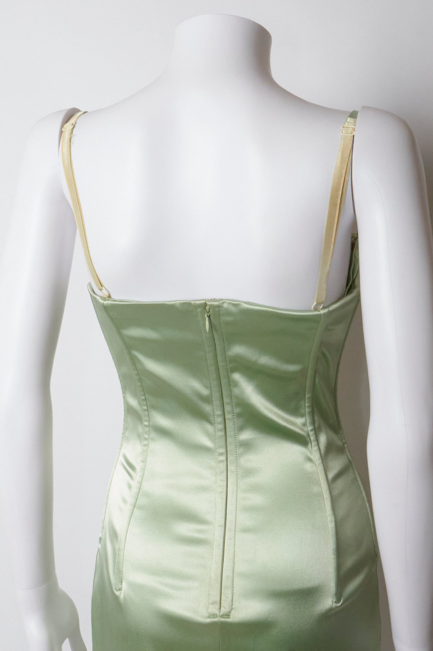 Dolce & Gabbana 2000s Light Green Corset Midi Dress