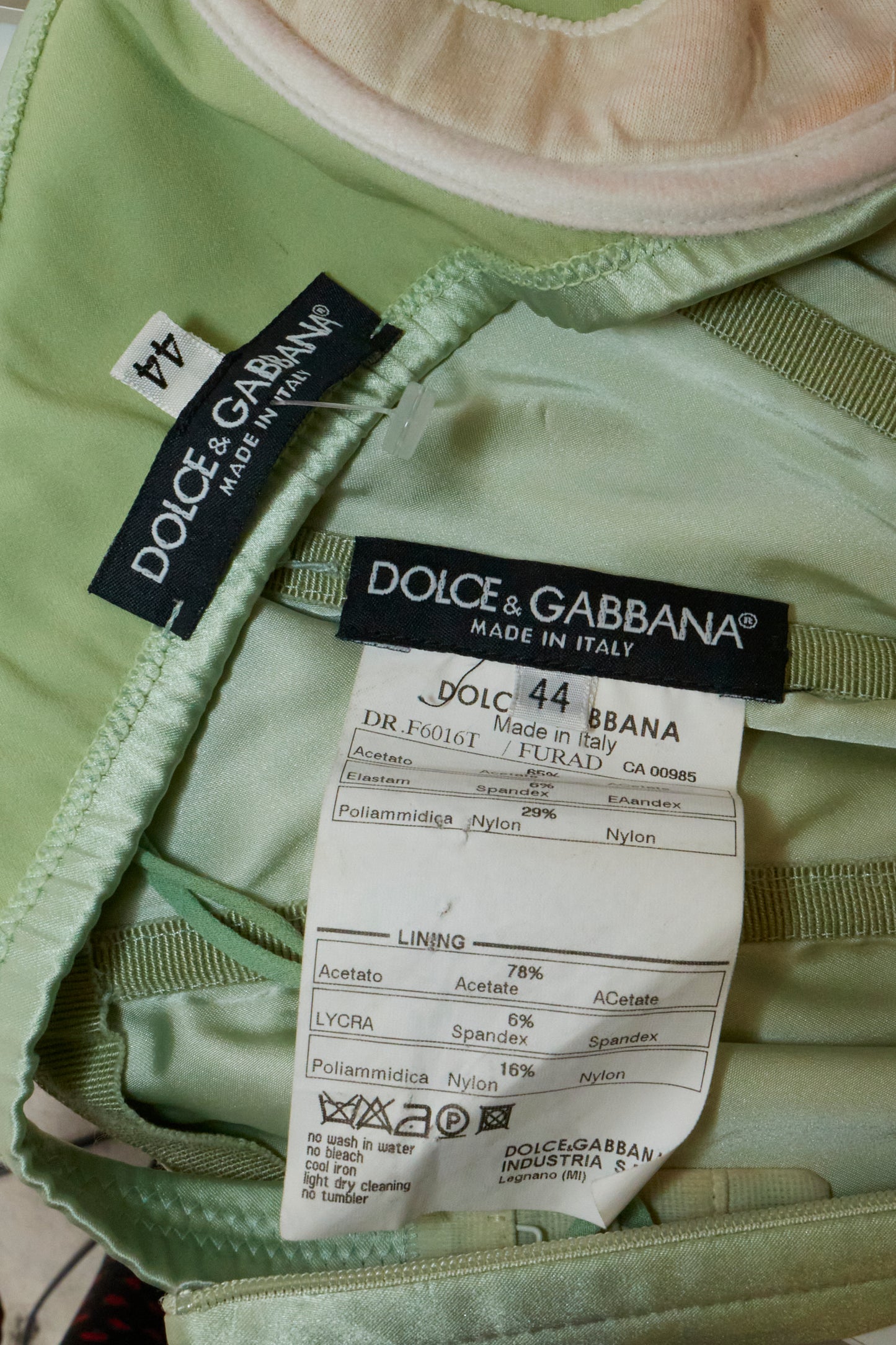 Dolce & Gabbana 2000s Light Green Corset Midi Dress