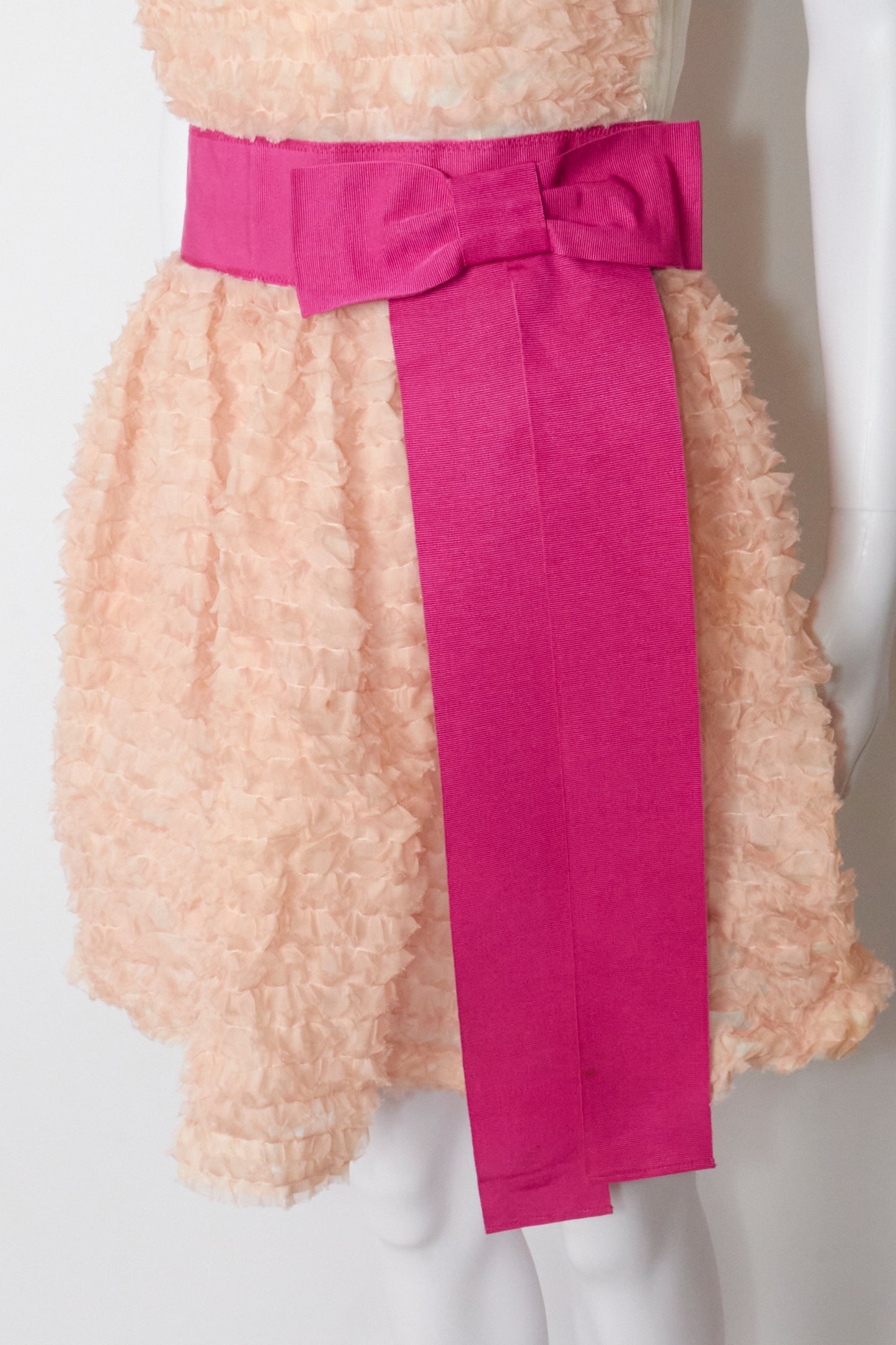 Dolce & Gabbana D&G Strapless Pink Bow Ruffe Mini Dress