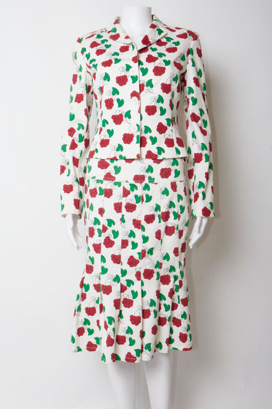 Moschino Cheap & Chic 2000s Floral Jacket & Skirt Set