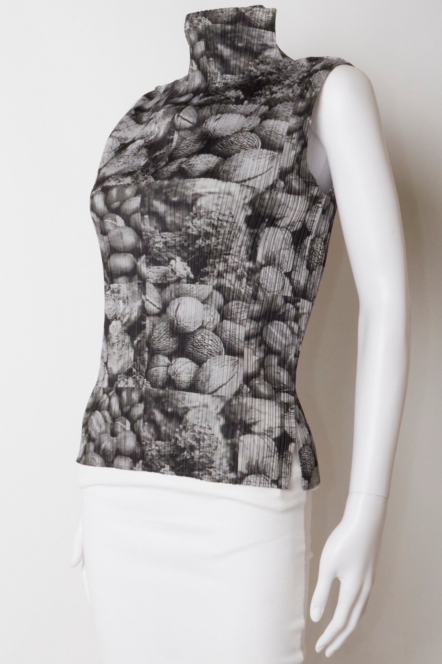 Issey Miyake Pleats Please Botanical Print Top