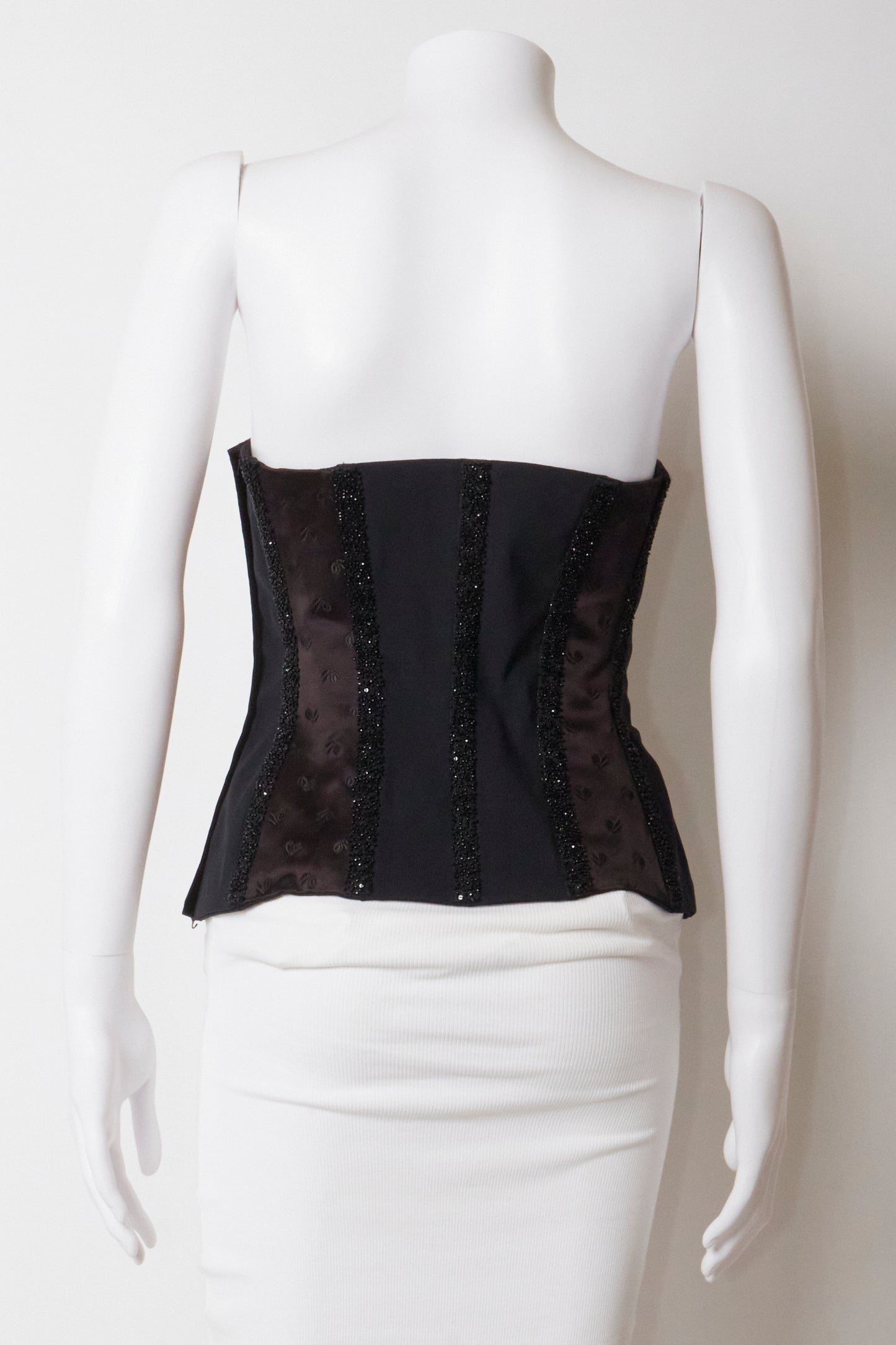 Gianni Versace Spring 2001 Black Beaded Corset