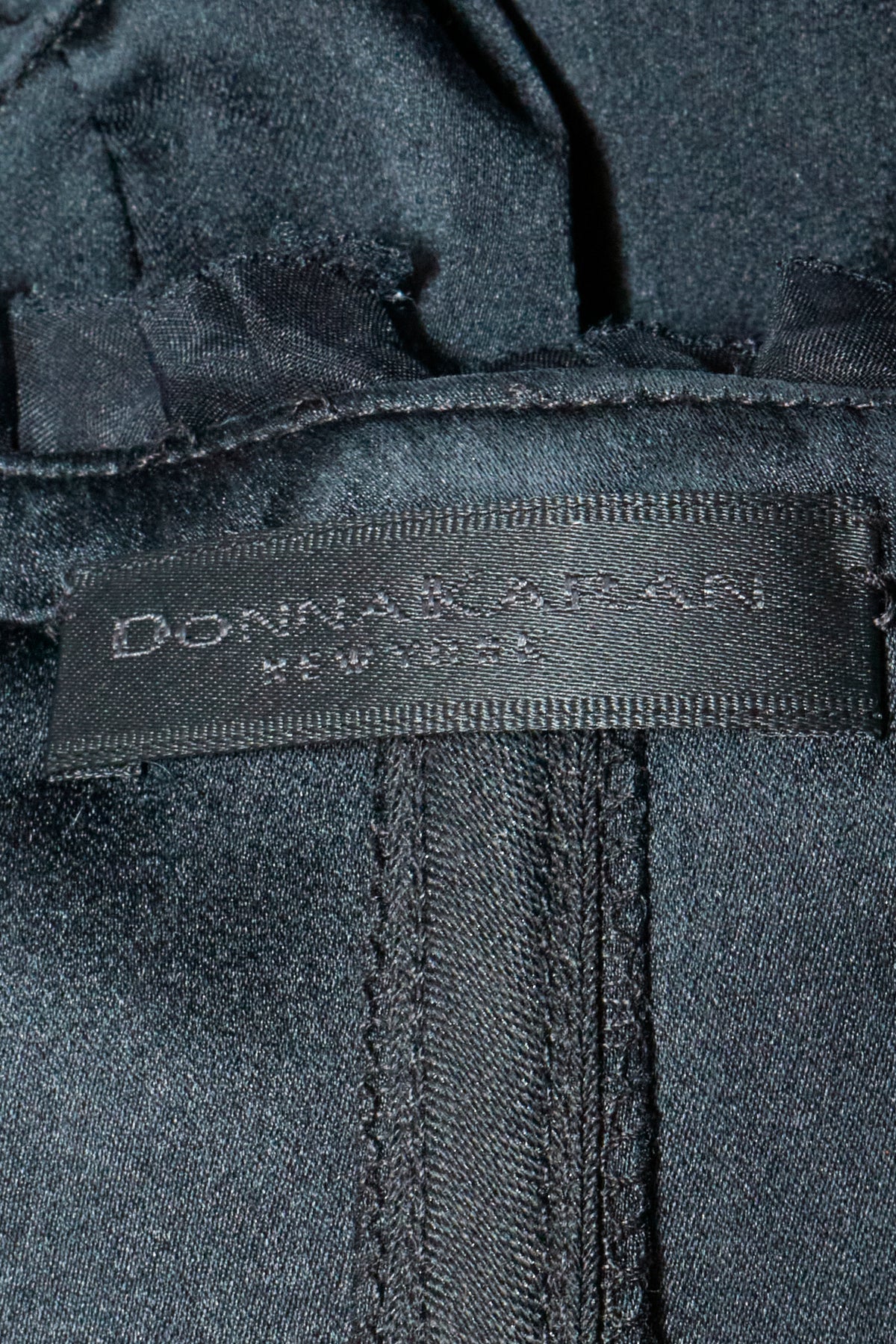 Donna Karan Black Ruffle Vintage Corset