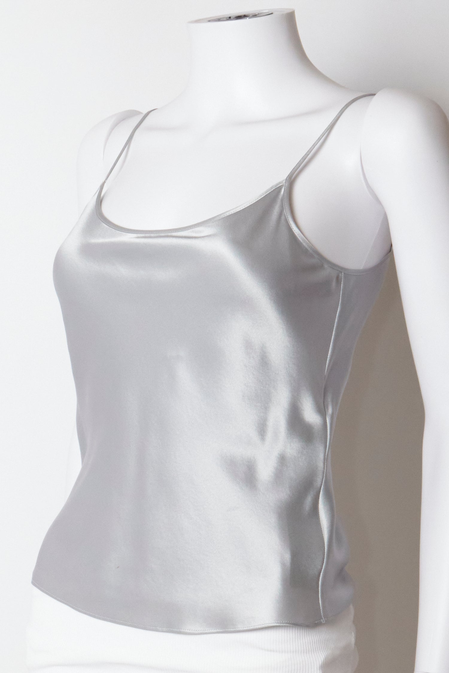 Gucci Tom Ford Spring 2000 Silver Silk Cami Top – Blummier