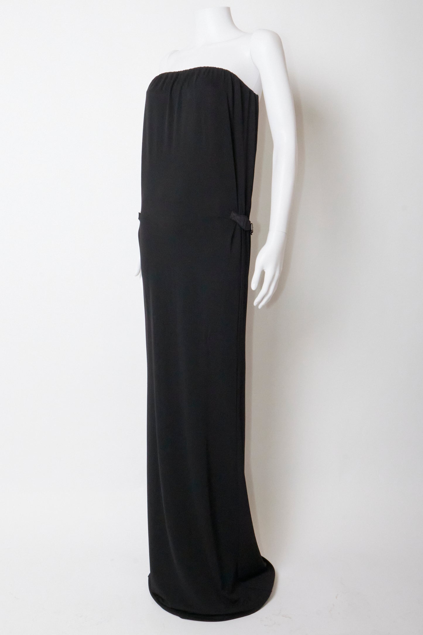 Gucci Tom Ford 2002 Open Back Strapless Vintage Maxi Dress