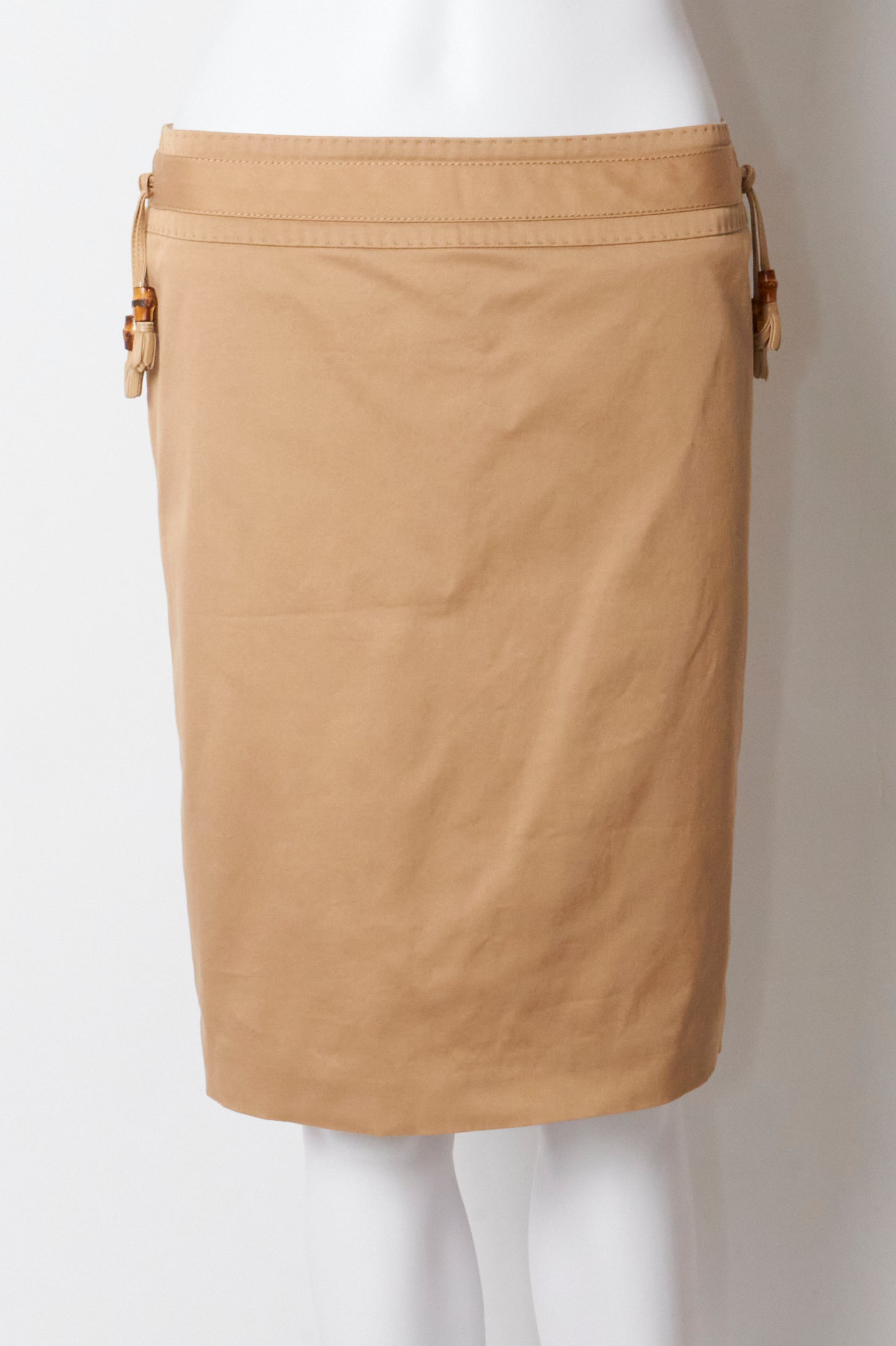 Gucci 2006 Bamboo Leather Detail Skirt