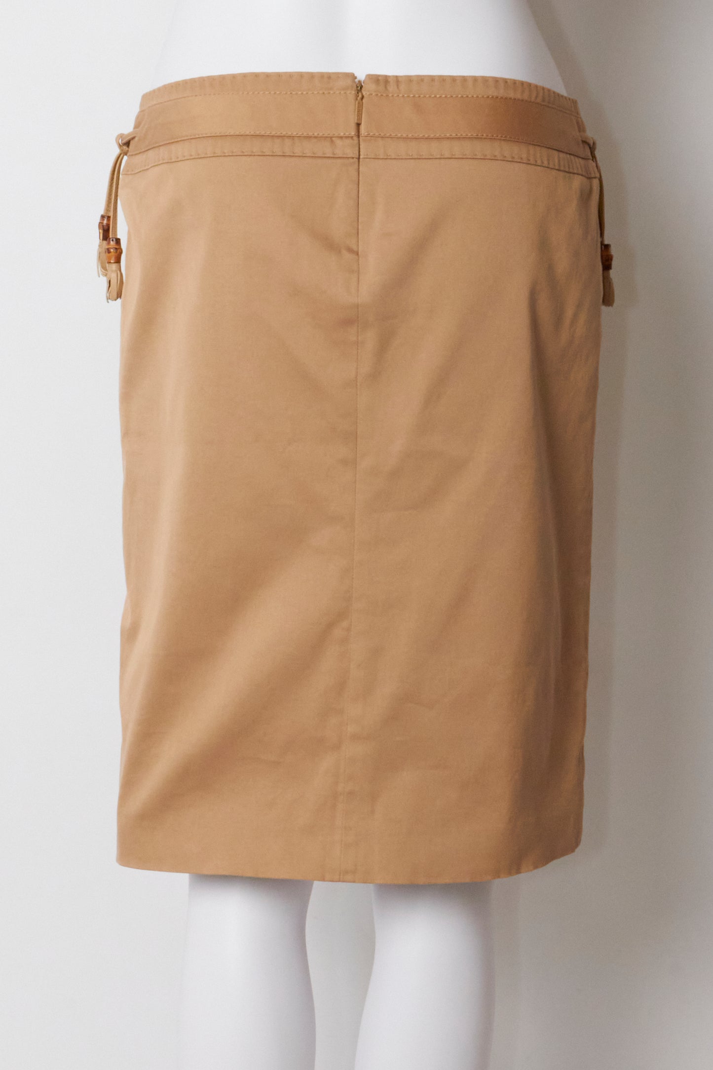 Gucci 2006 Bamboo Leather Detail Skirt