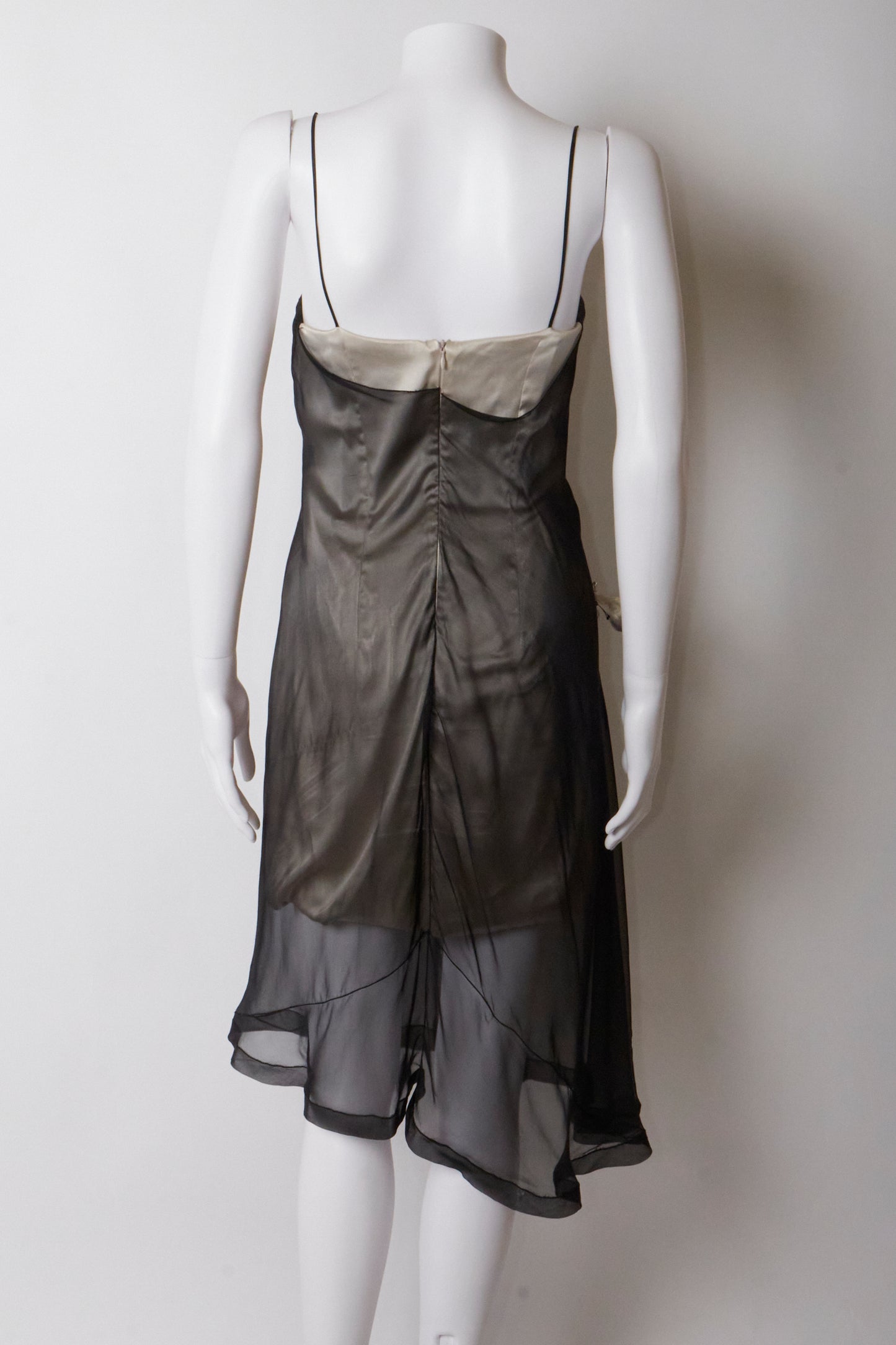Dolce & Gabbana Spring 1998 Grey Butterfly Silk Midi Dress