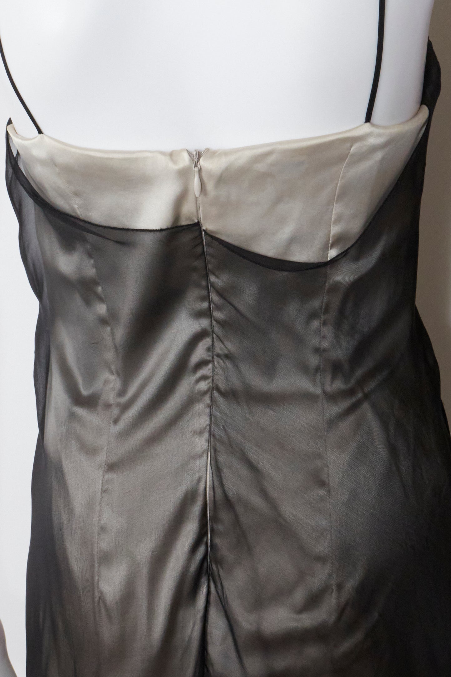 Dolce & Gabbana Spring 1998 Grey Butterfly Silk Midi Dress
