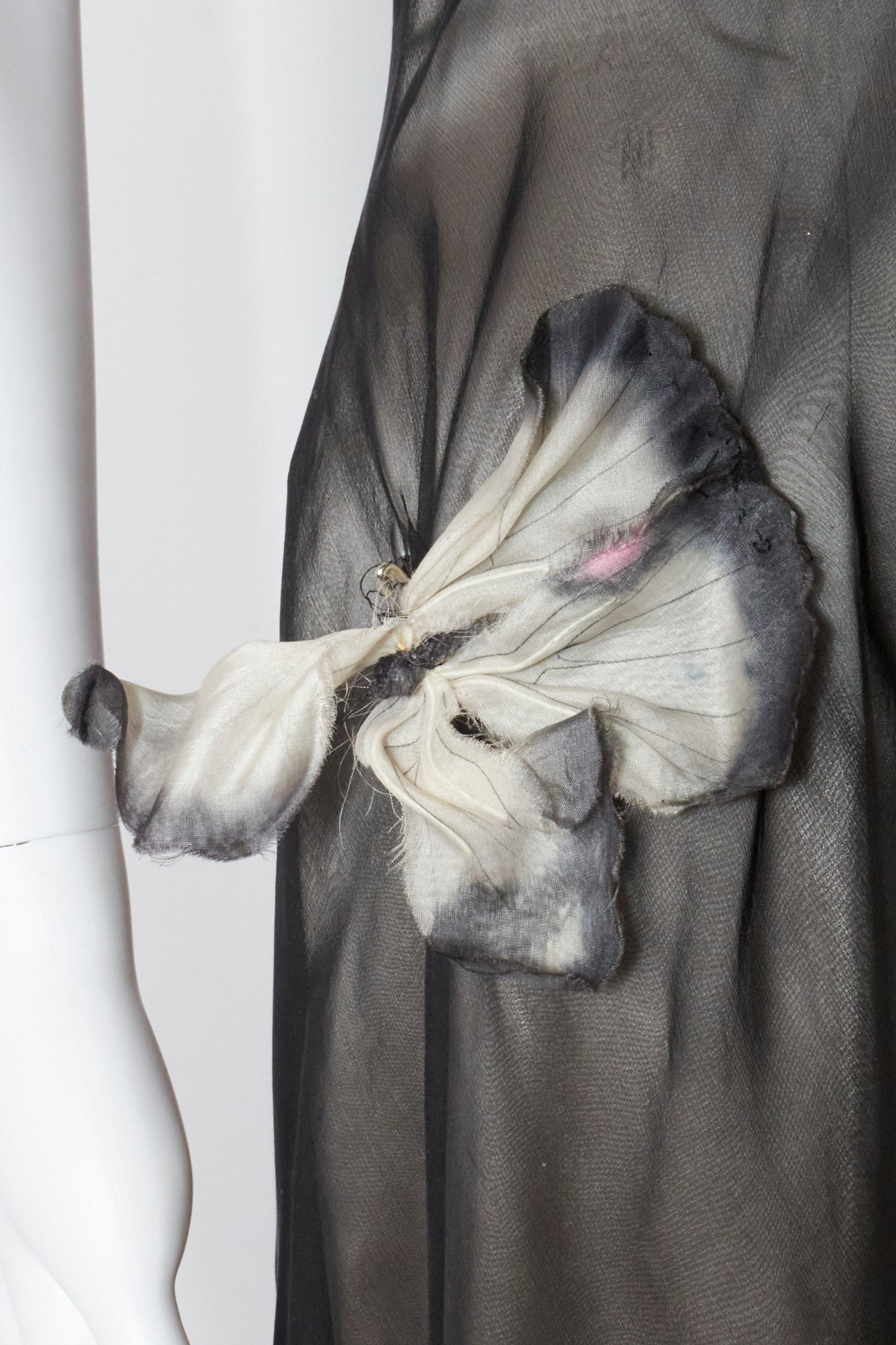 Dolce & Gabbana Spring 1998 Grey Butterfly Silk Midi Dress