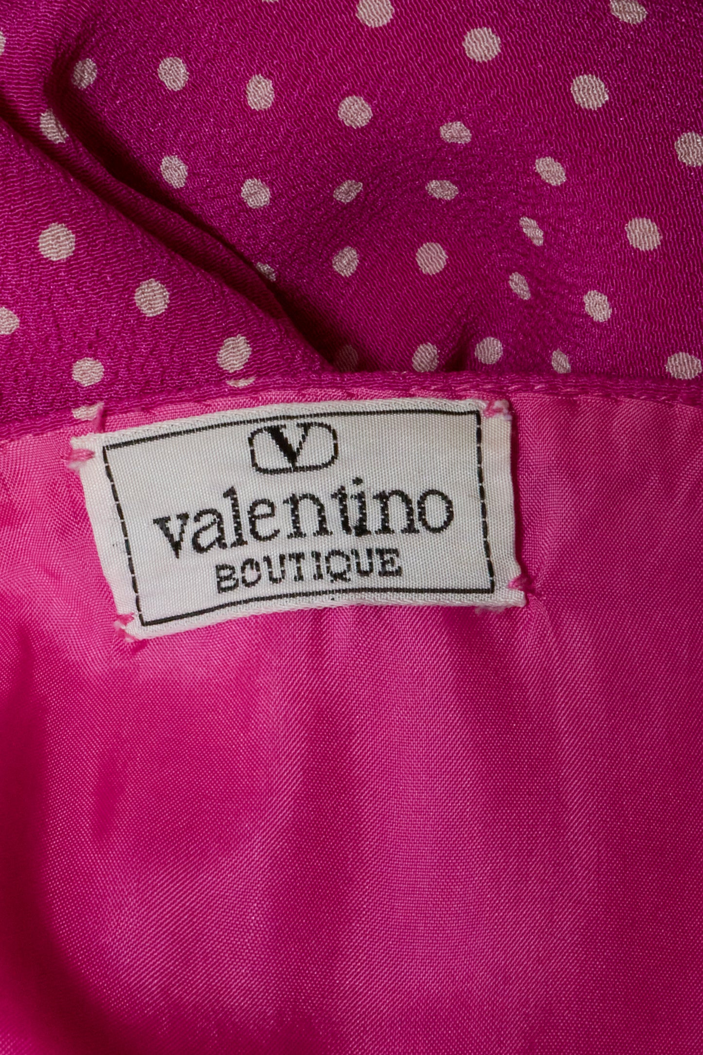 Valentino Boutique 1987 Pink Polka Dot Dress