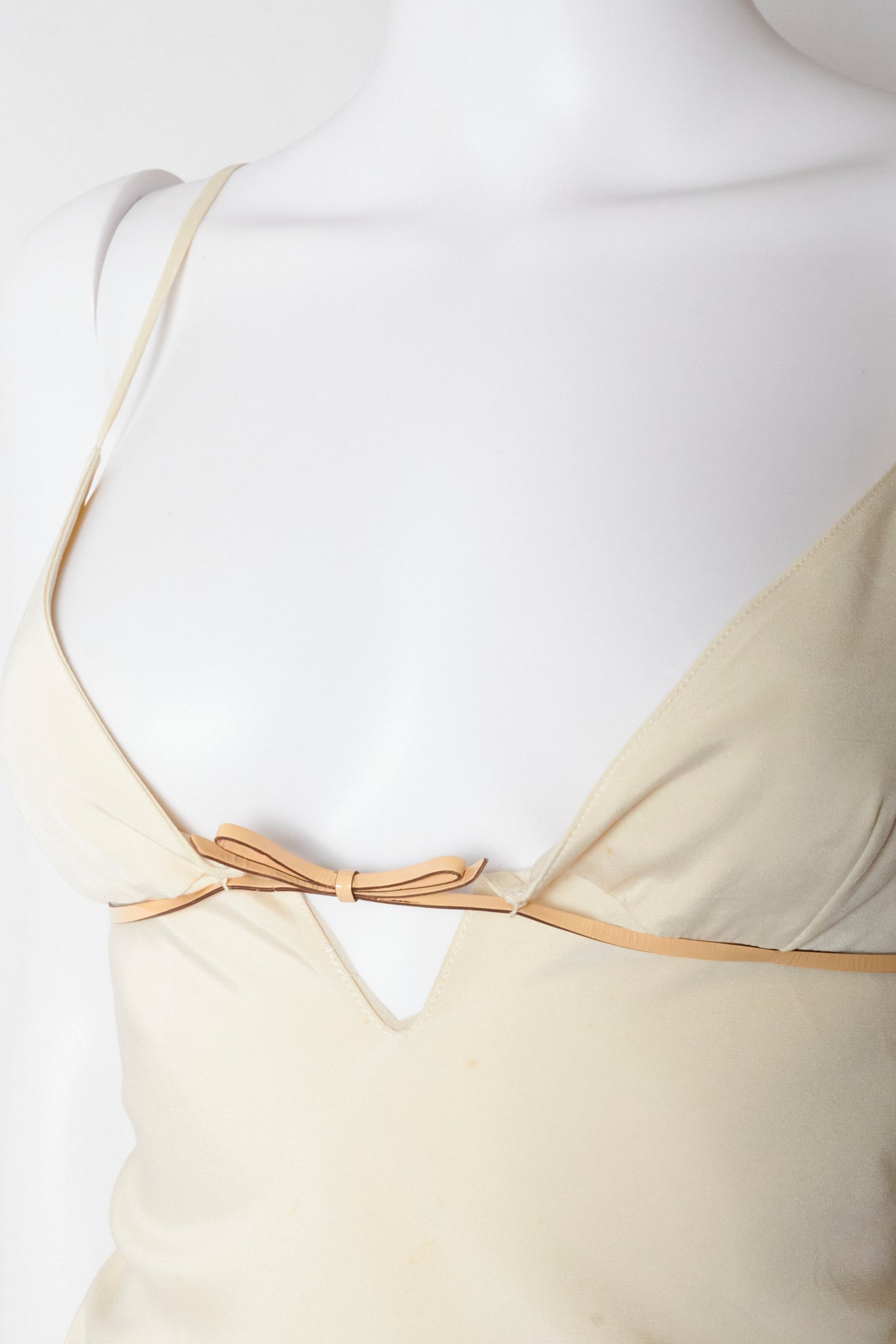 Prada Spring 2000 Cream Open Back Mini Dress