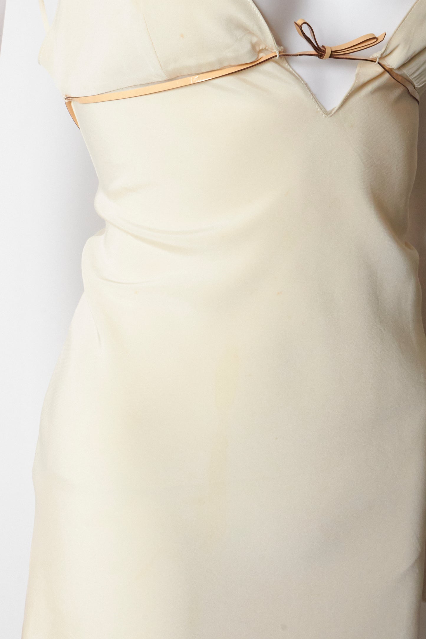 Prada Spring 2000 Cream Open Back Mini Dress