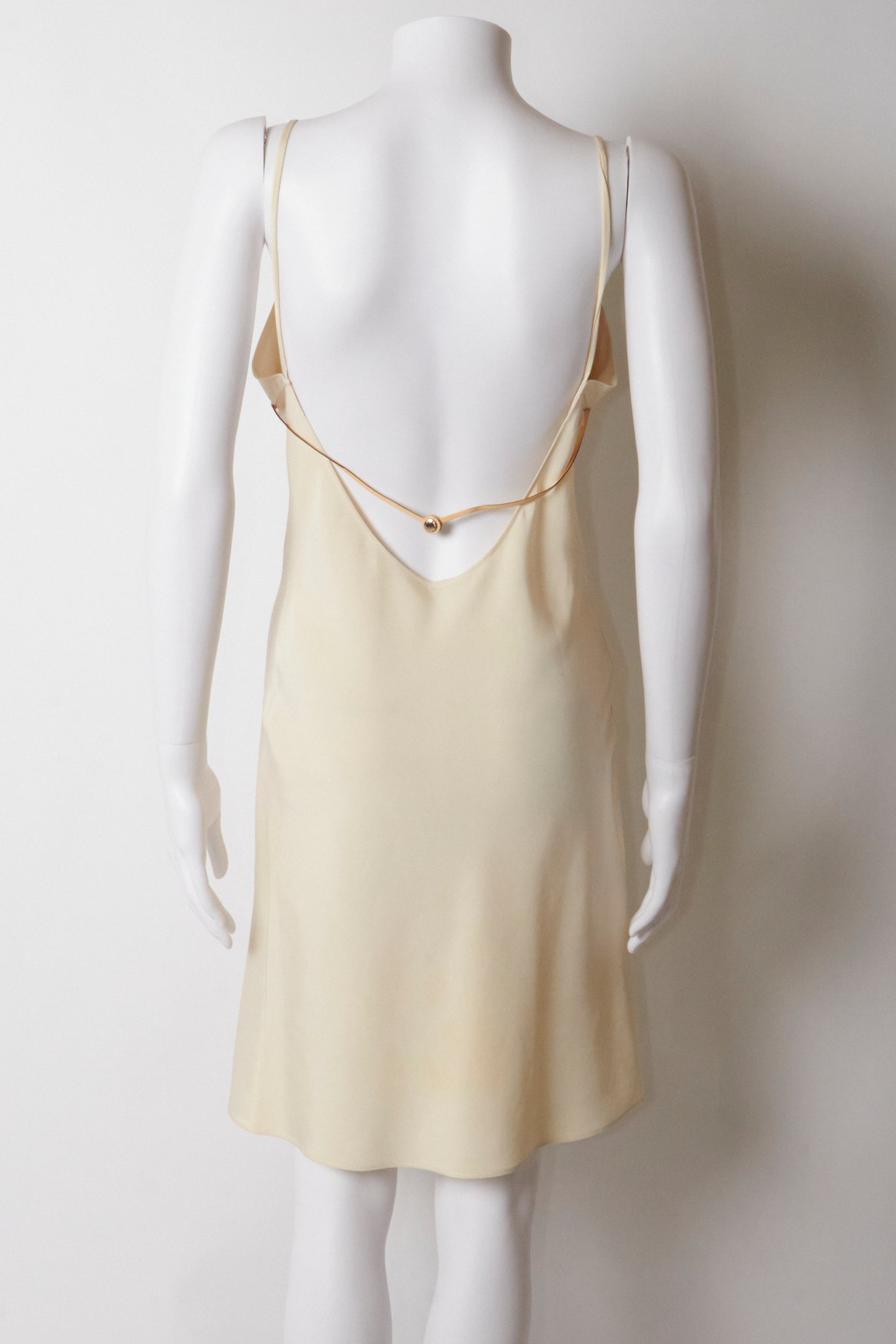 Prada Spring 2000 Cream Open Back Mini Dress