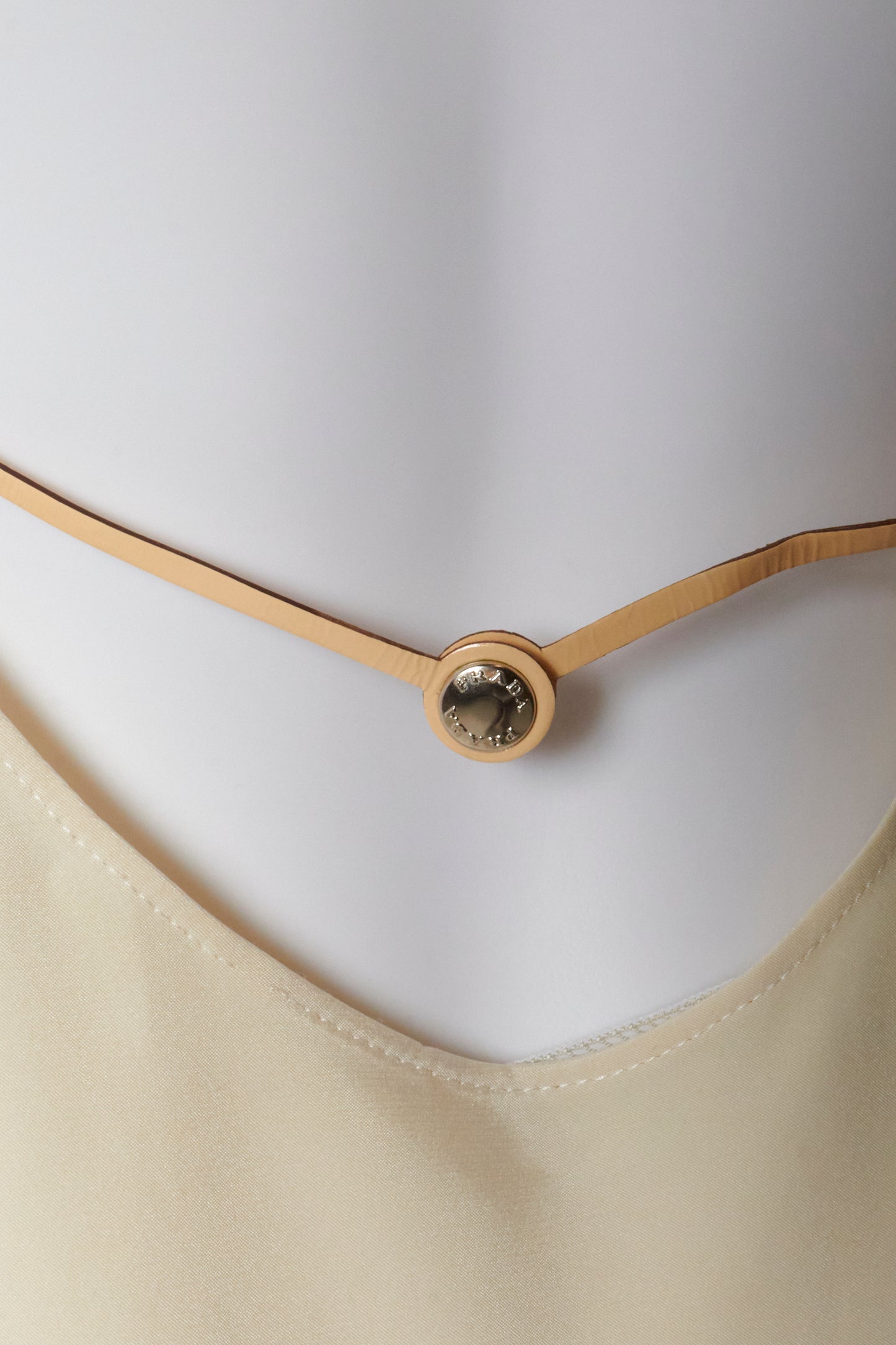 Prada Spring 2000 Cream Open Back Mini Dress