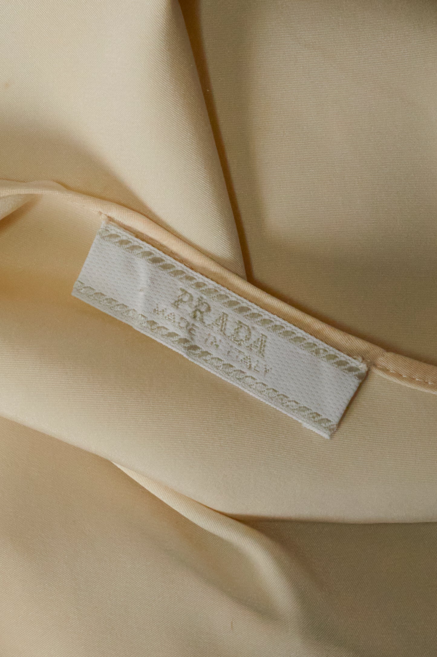 Prada Spring 2000 Cream Open Back Mini Dress