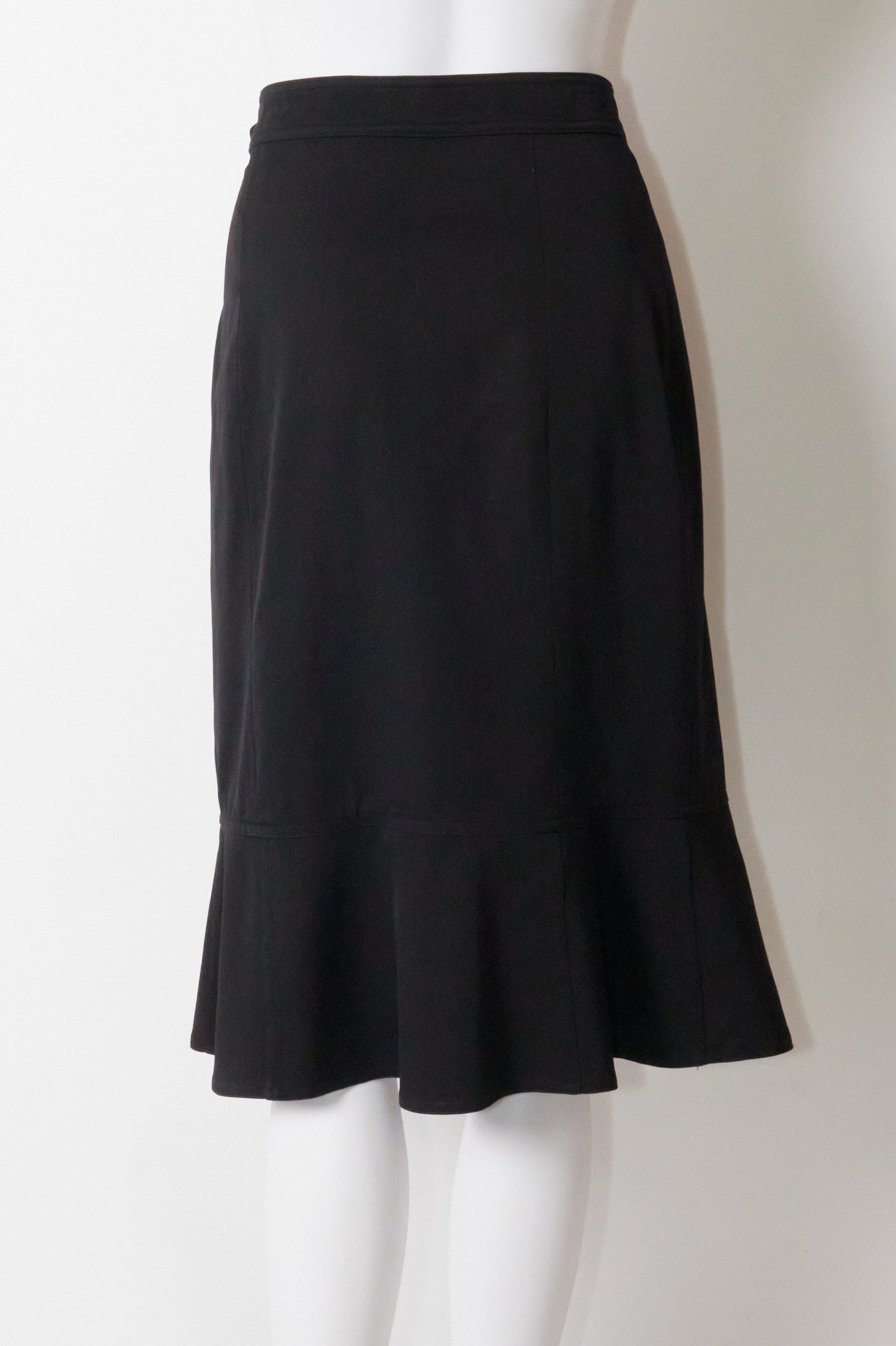 Yves Saint Laurent by Tom Ford 2003 Black Ruffle Midi Skirt