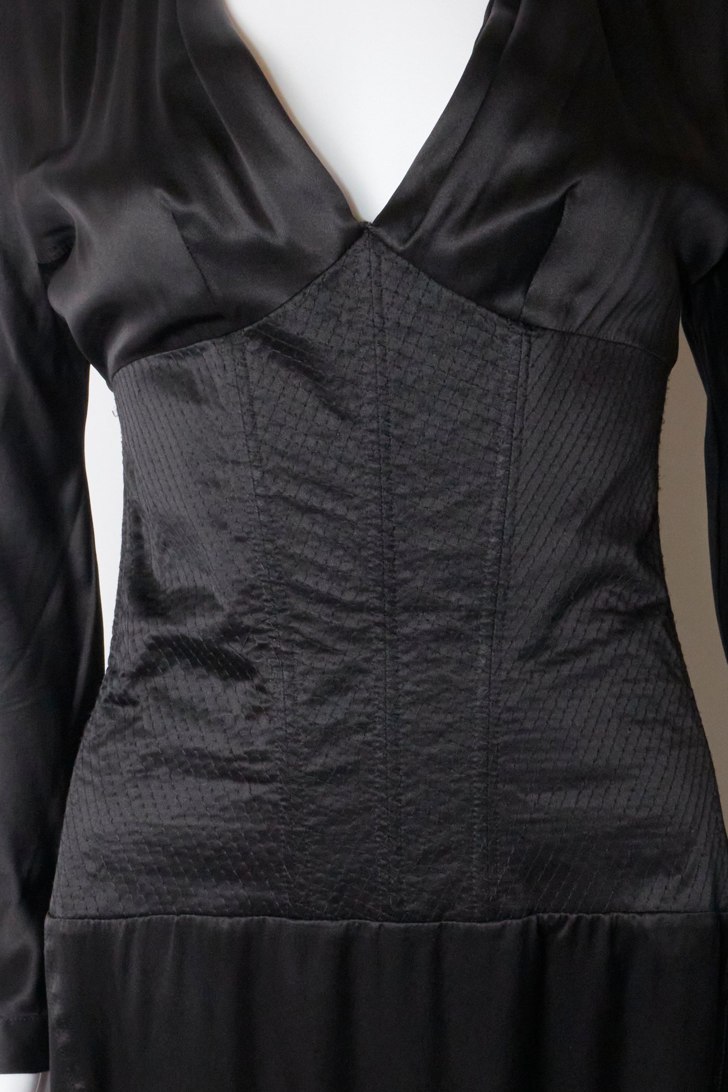 Roberto Cavalli 2004 Black Corset Midi Dress