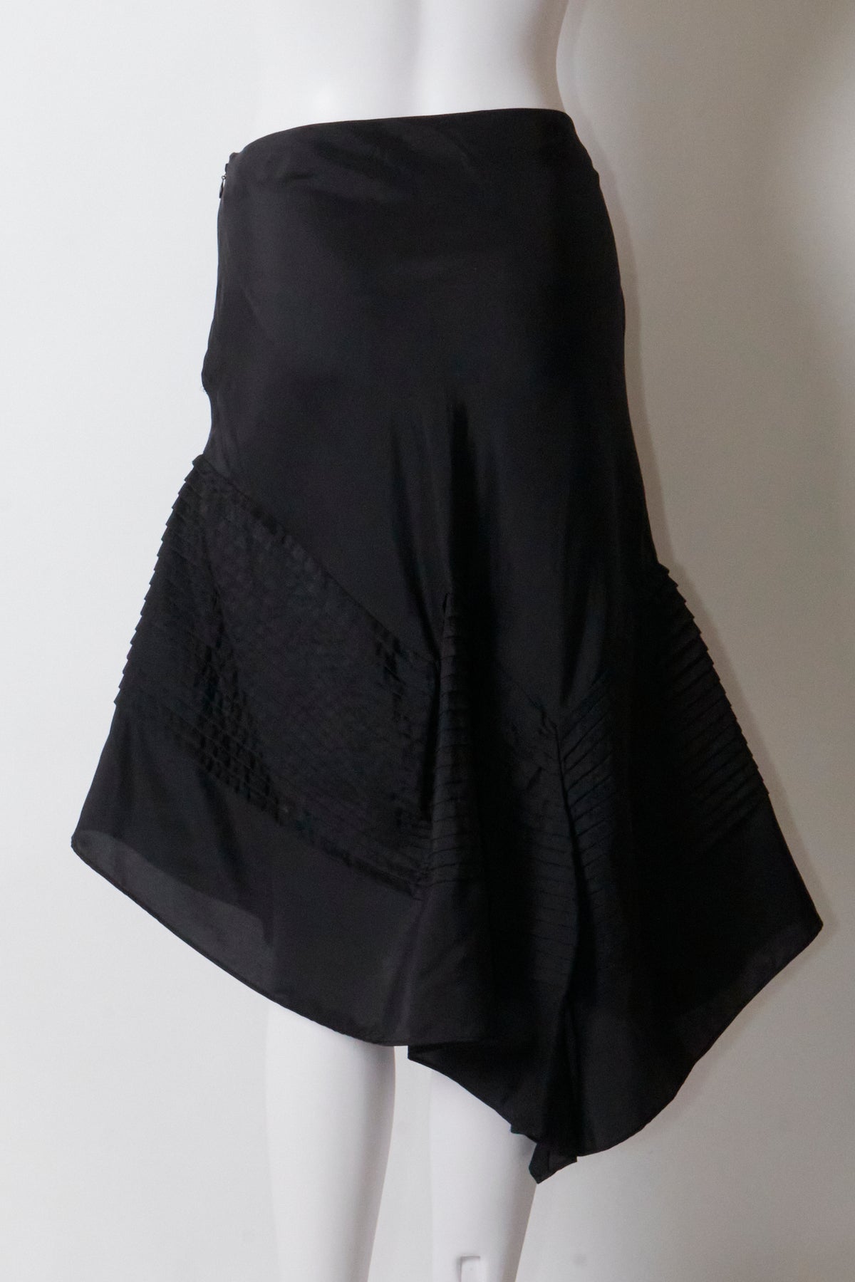 Alexander Mcqueen 2004 Asymmetric Black Midi Skirt