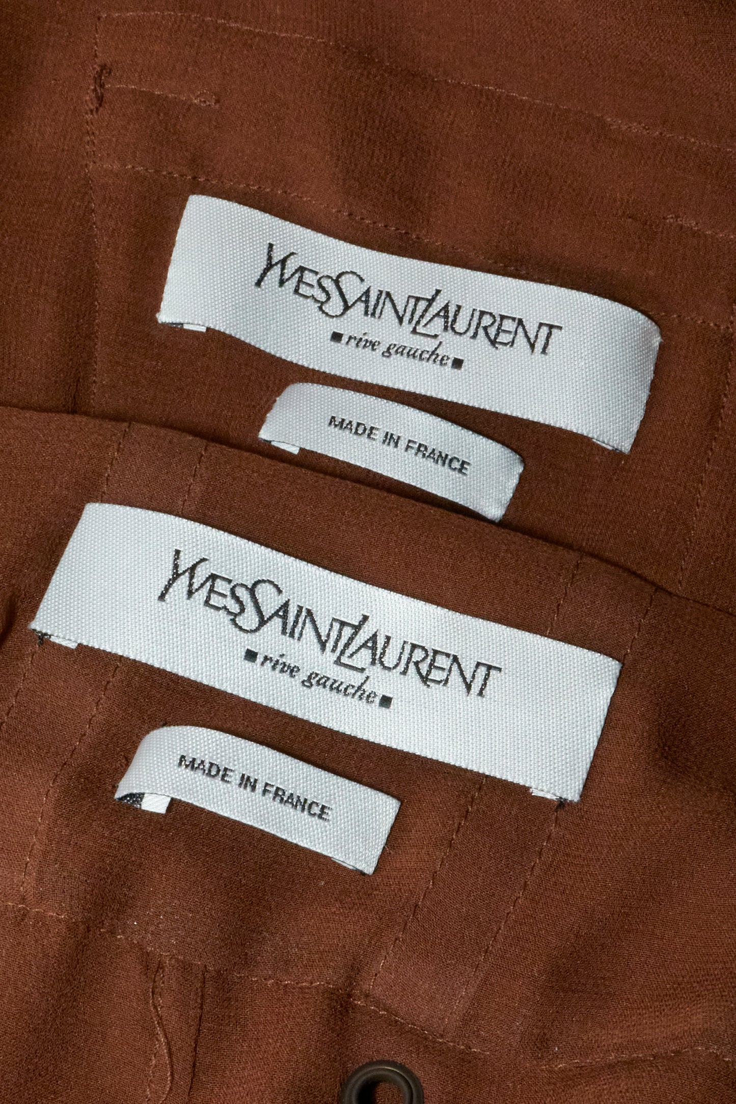 Yves Saint Laurent by Tom Ford Spring 2002 Top & Skirt Brown Silk Set
