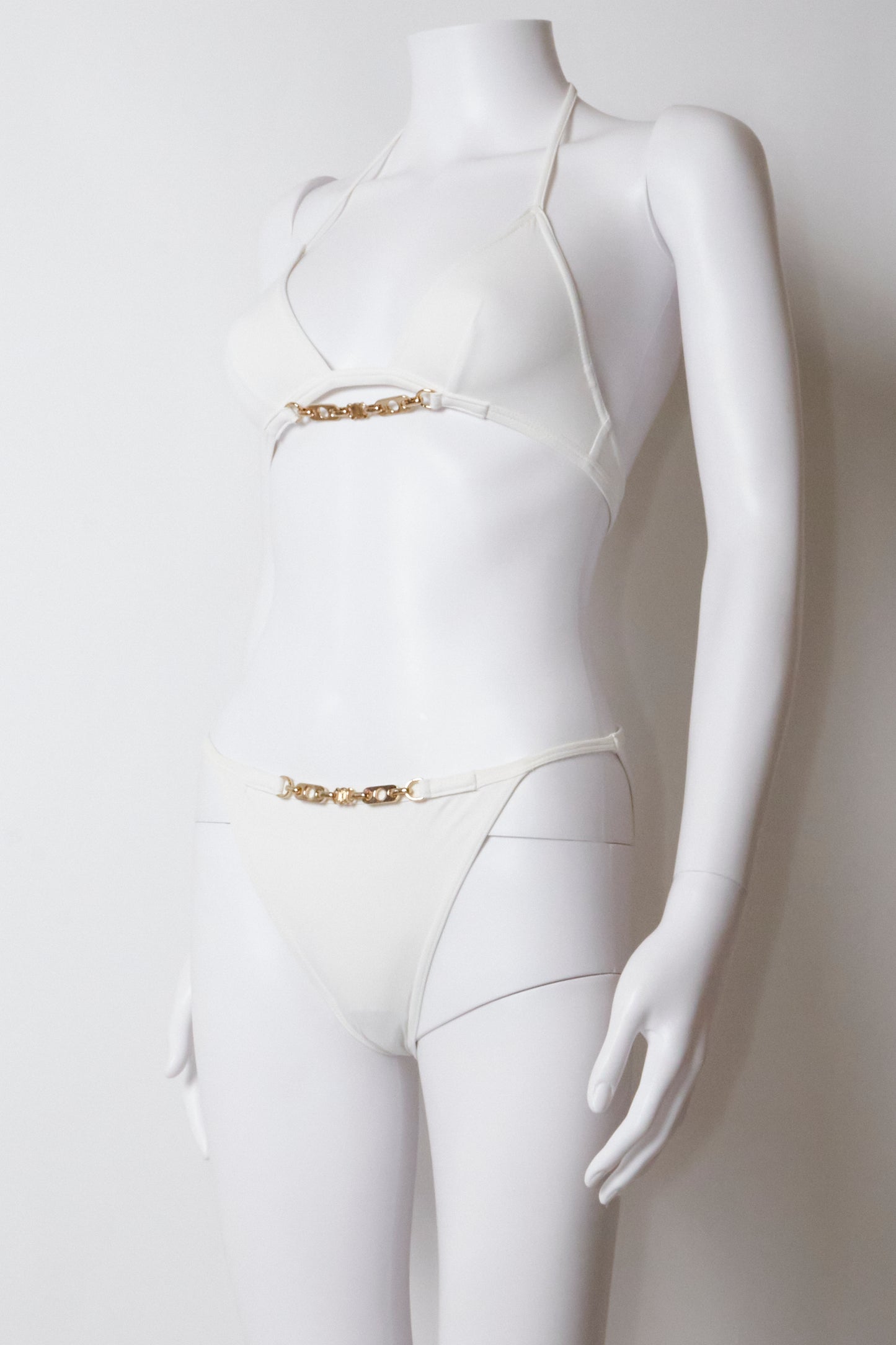 Celine White Gold Hardware Bikini Set