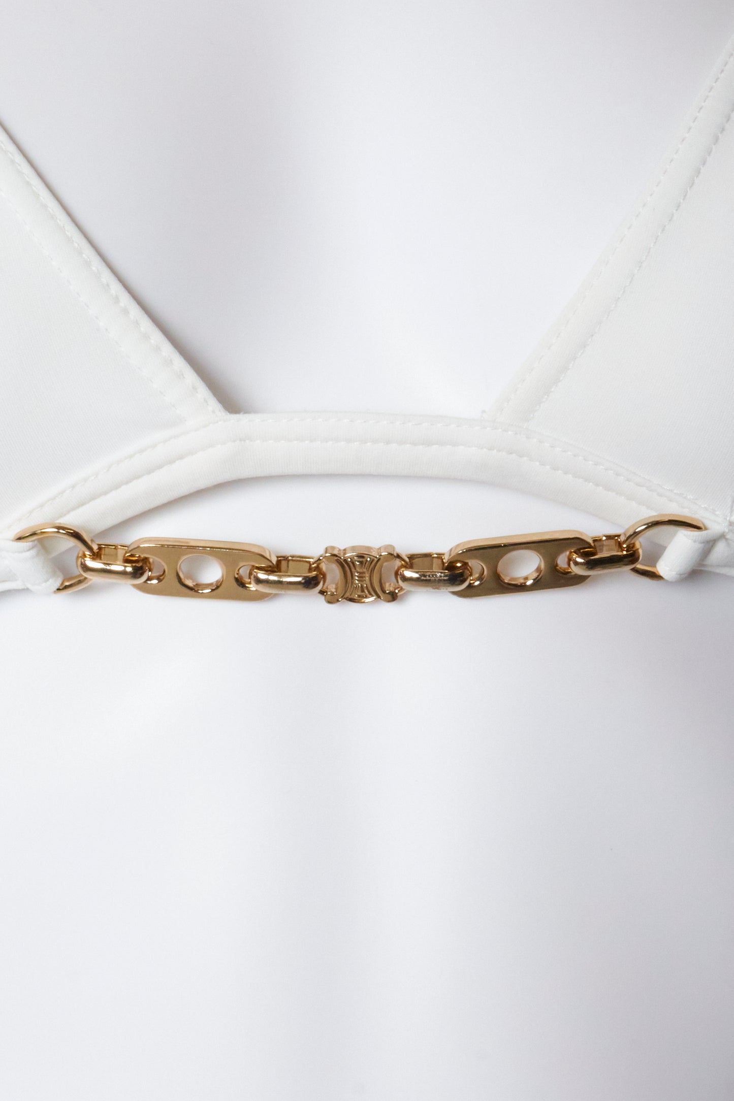 Celine White Gold Hardware Bikini Set