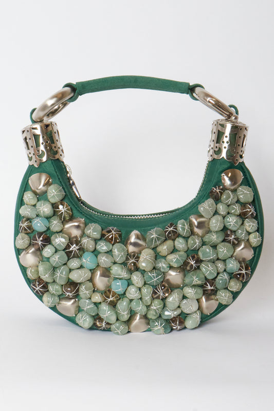 Chloé 2000s Green Crystals Handbag