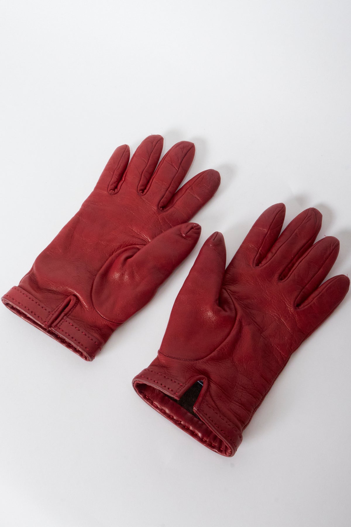 Prada Red Leather Gloves