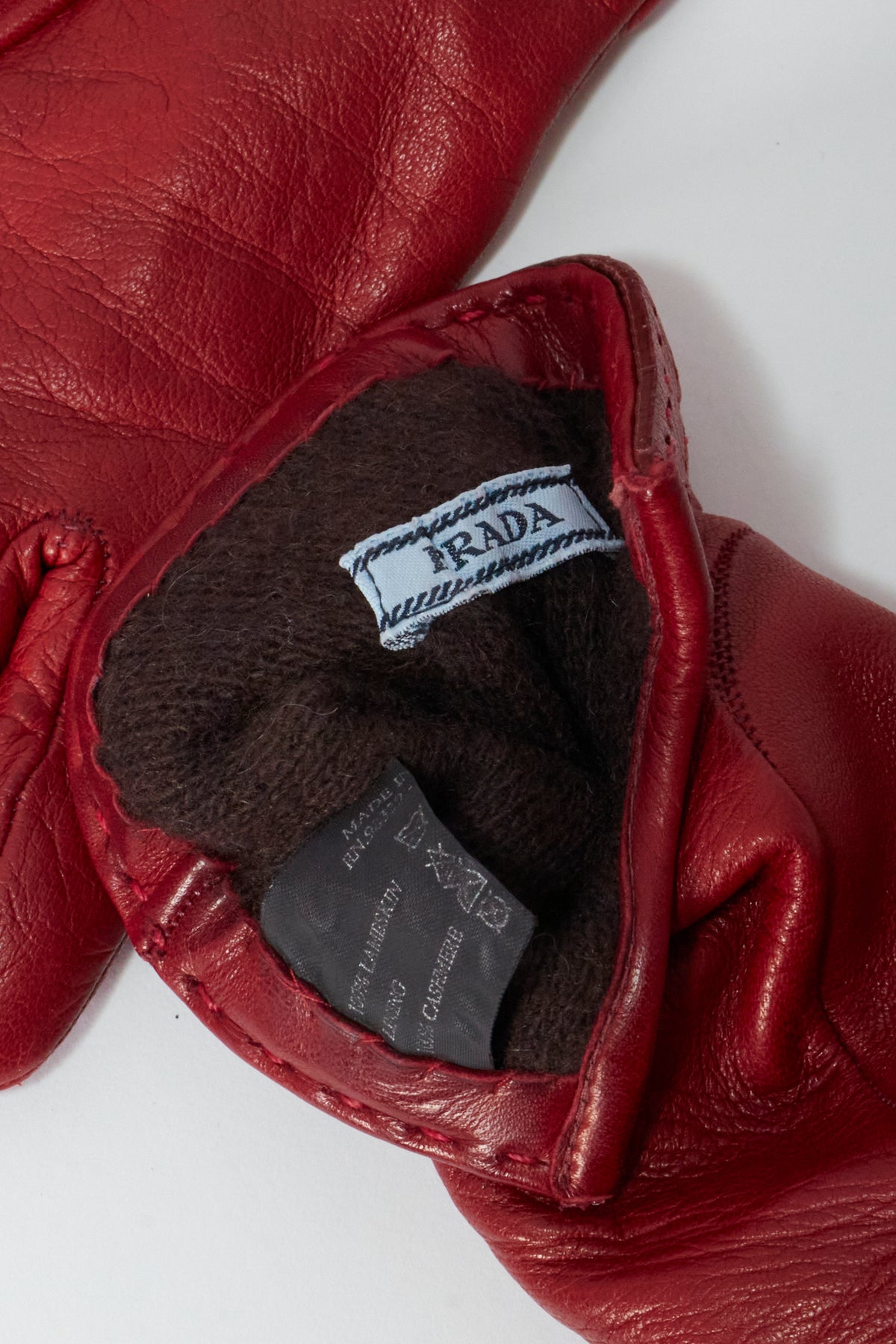 Prada Red Leather Gloves