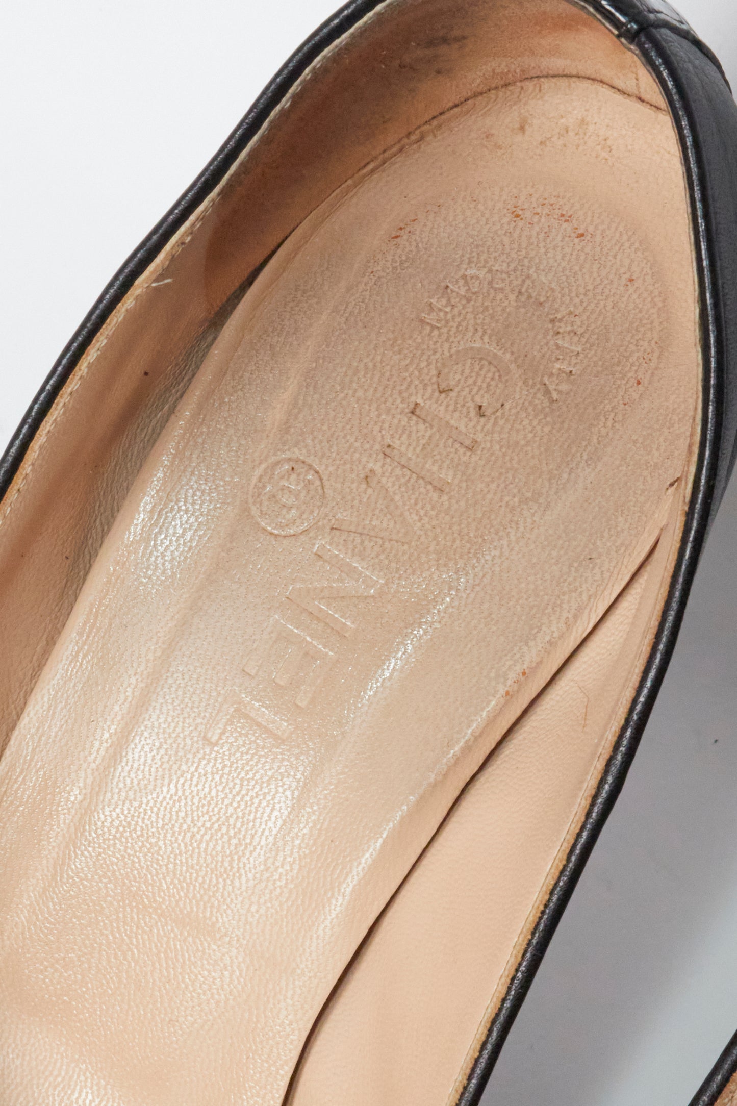 Chanel Black Leather CC Vintage Heels