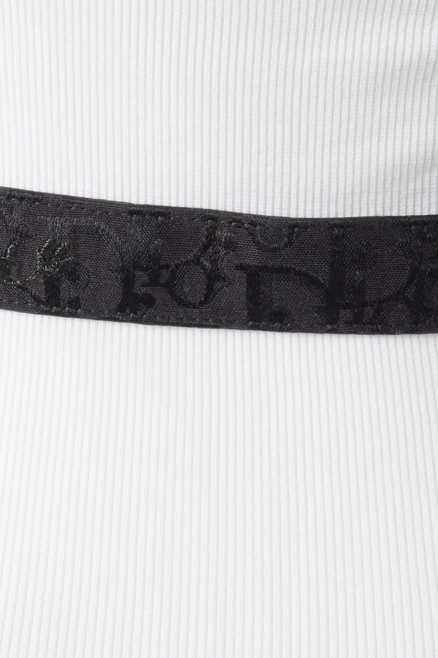 Christian Dior Galliano 2000s Black Monogram Embroidered Flowers Belt