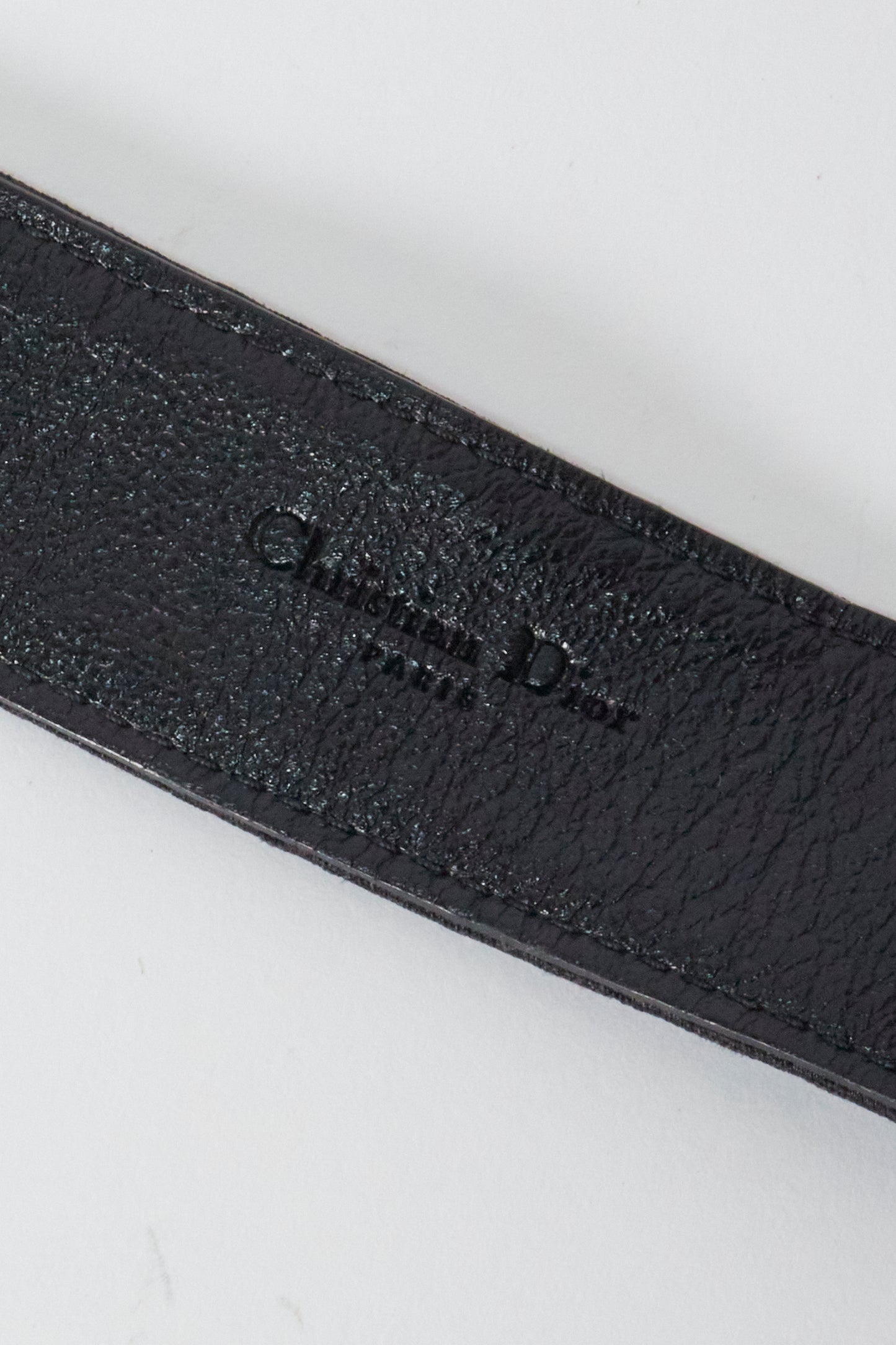 Christian Dior Galliano 2000s Black Monogram Embroidered Flowers Belt