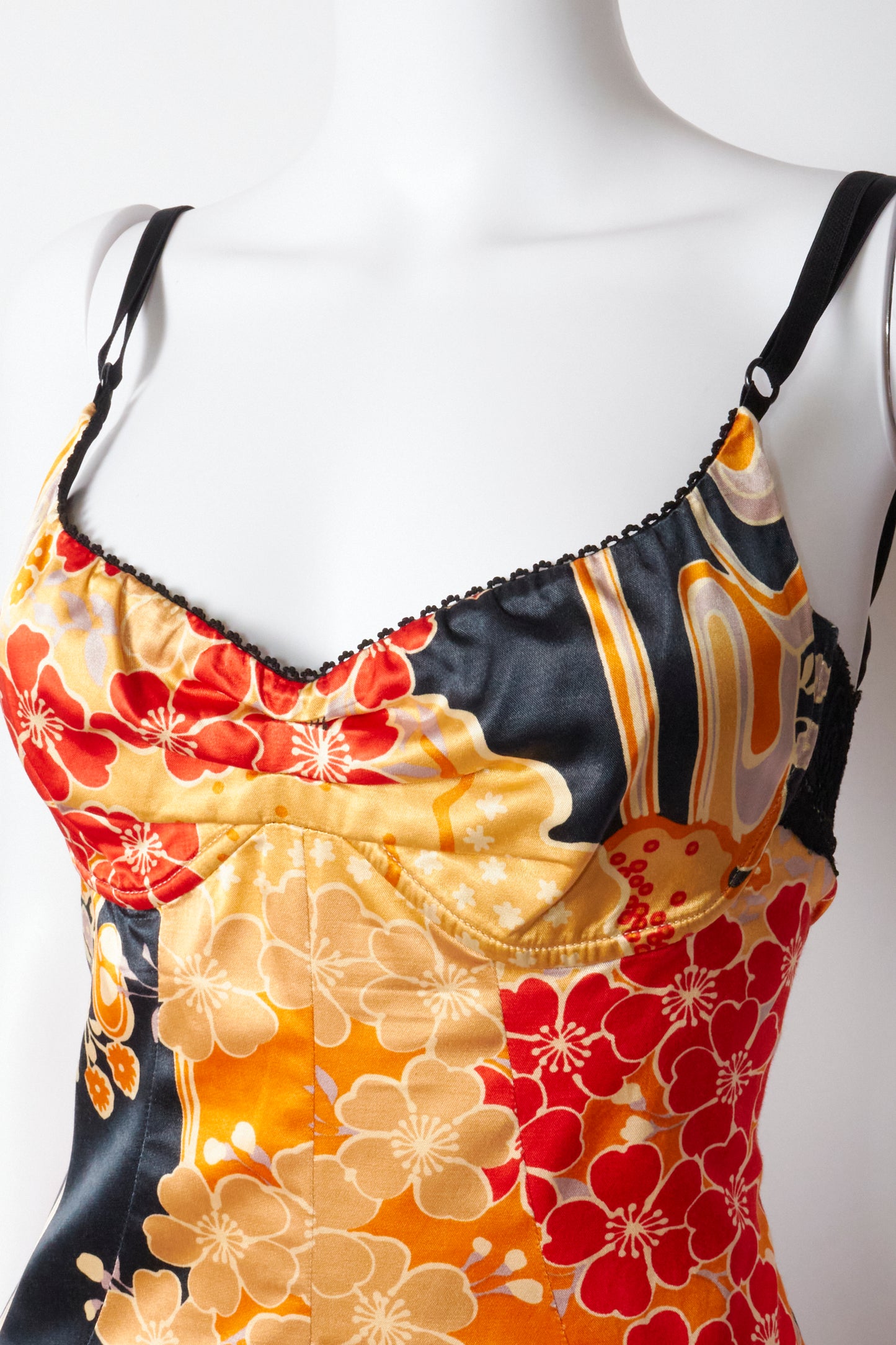 Dolce & Gabbana D&G 2000s Floral Satin Backless Midi Dress