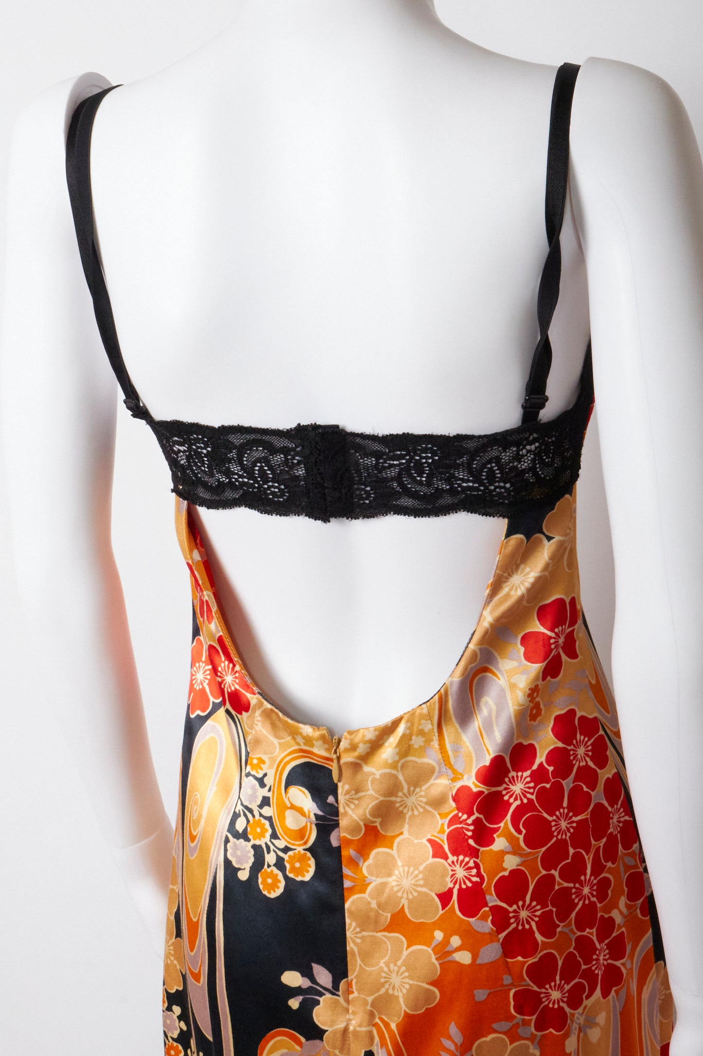 Dolce & Gabbana D&G 2000s Floral Satin Backless Midi Dress