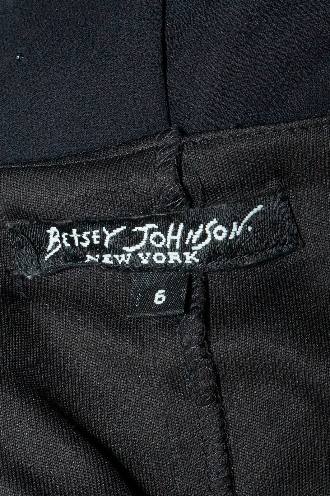 Betsey Johnson 2000s Black Silk Beaded Ruffle Midi Dress
