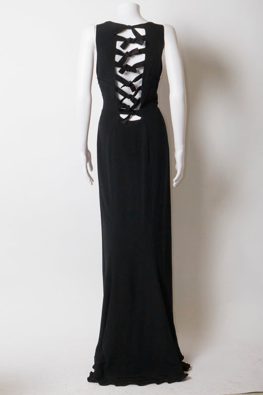 Valentino Spring 2008 Black Bow Backless Gown