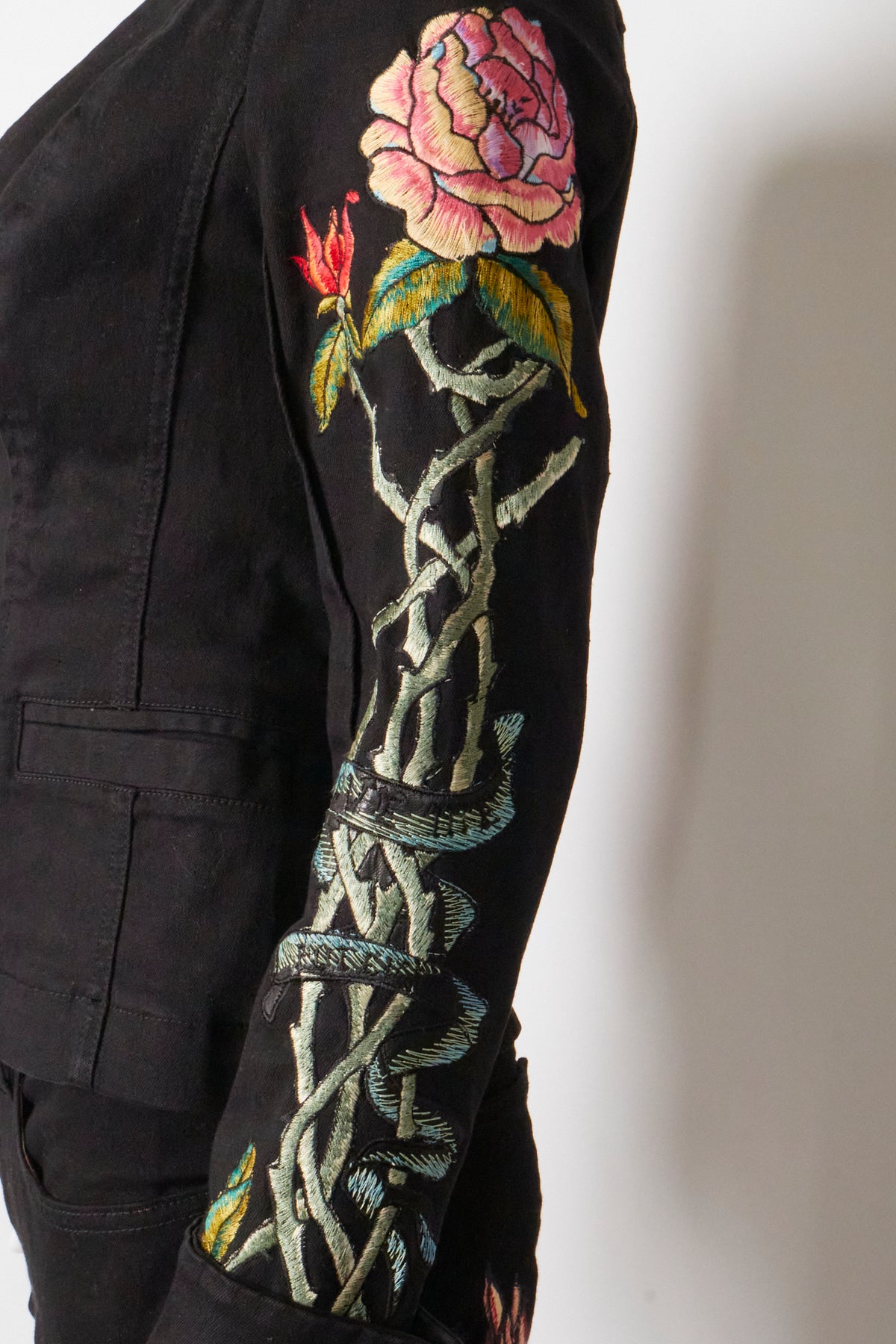 Roberto Cavalli 2003 Embroidered Jacket & Trousers Set