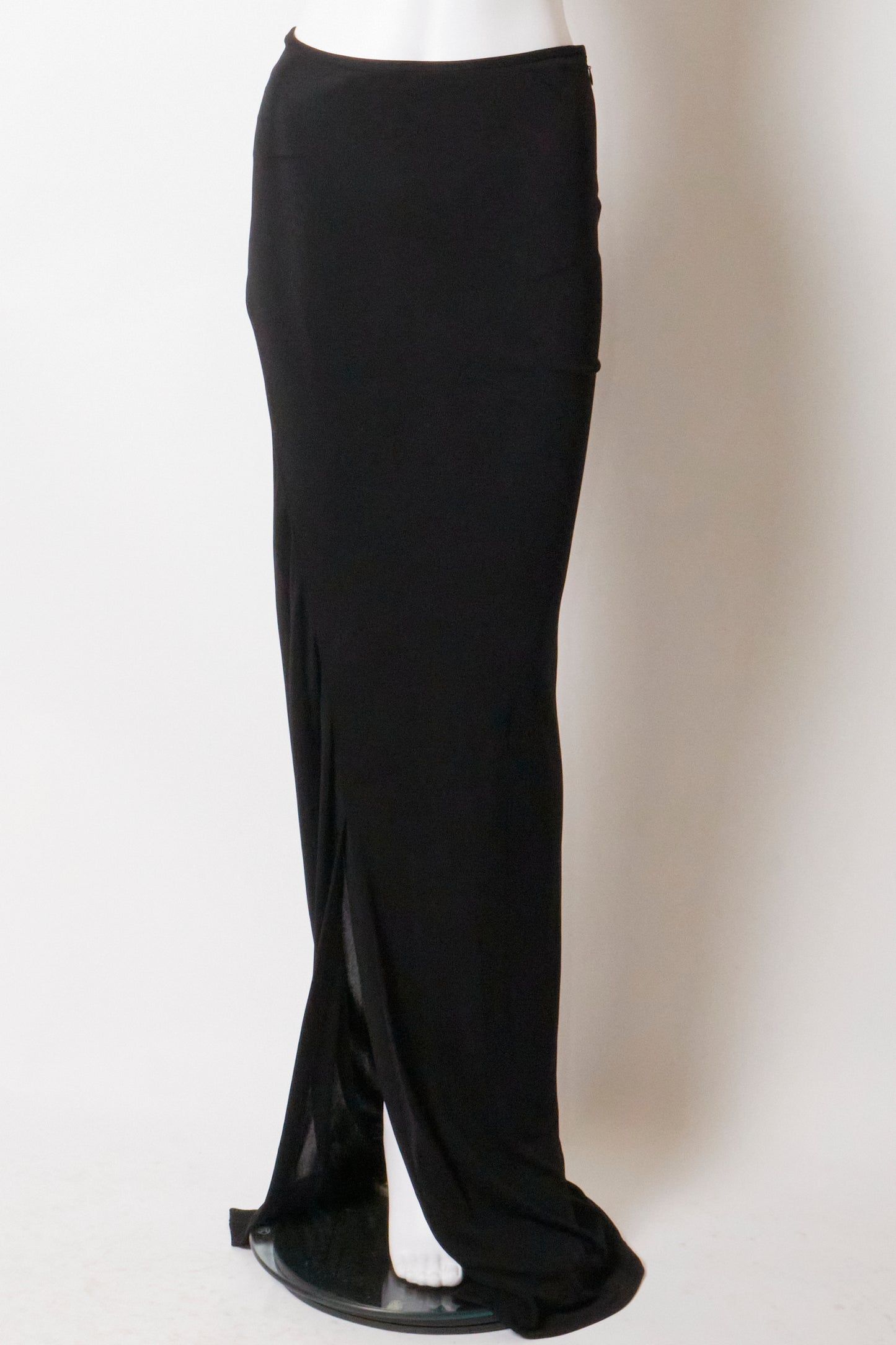 Gucci 1997 Black Slit Maxi Skirt