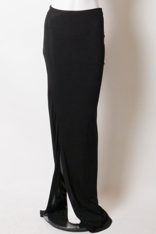 Gucci 1997 Black Slit Maxi Skirt