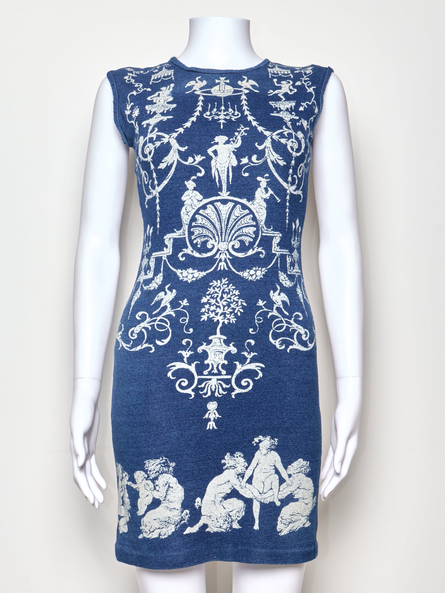 Fall 1991 Blue Printed Mini Vintage Dress