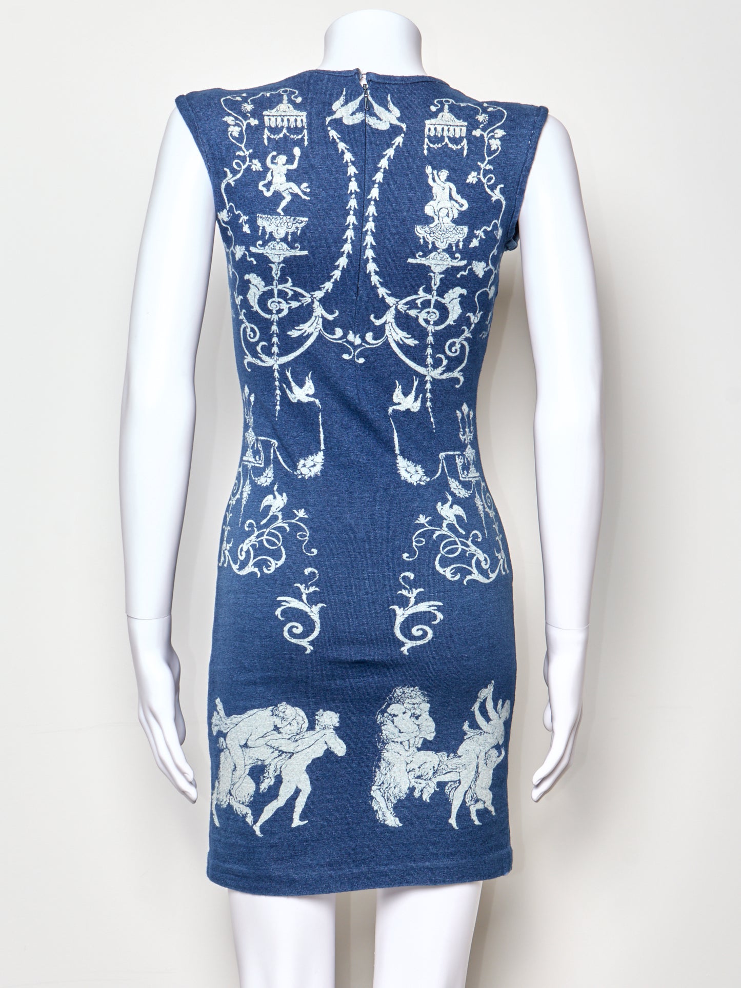 Fall 1991 Blue Printed Mini Vintage Dress
