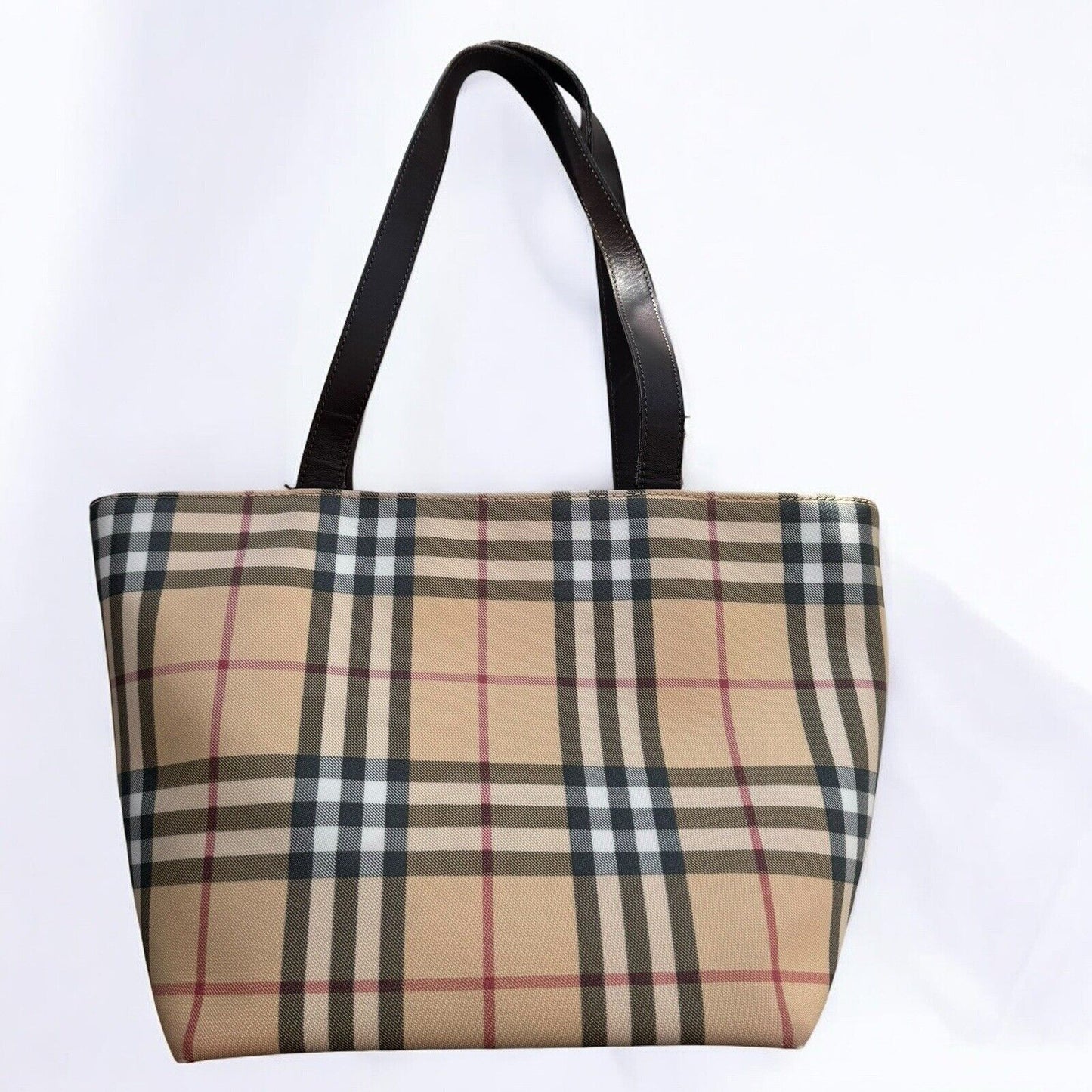 Burberry Beige Classic Check Print Vintage Shoulder Bag