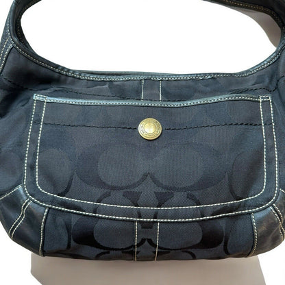 Coach Black Monogram Canvas Leather Vintage Shoulder Bag