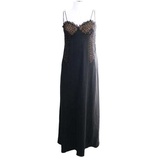 Valentino Black Beaded Embellished Gown Dress Fall 1998