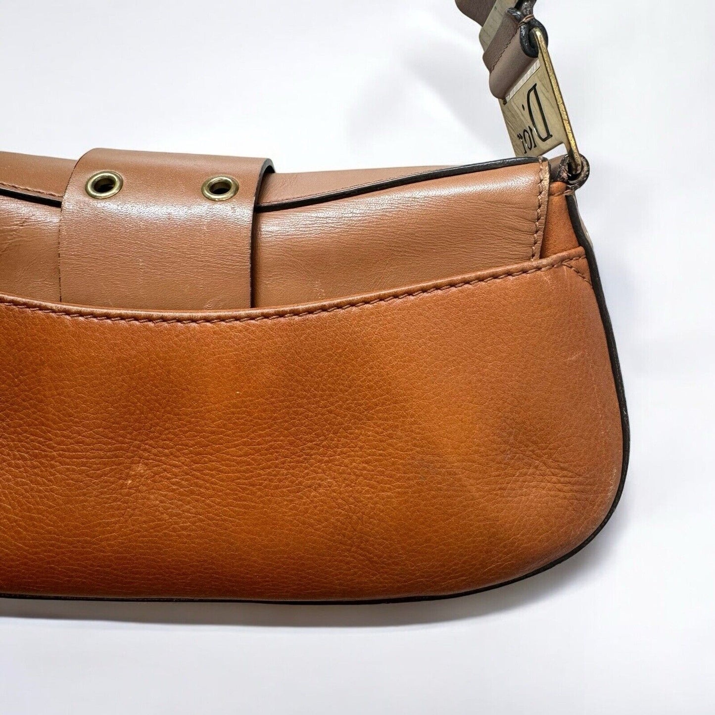 Christian Dior Columbus Street Chic Brown Leather Vintage Shoulder Bag