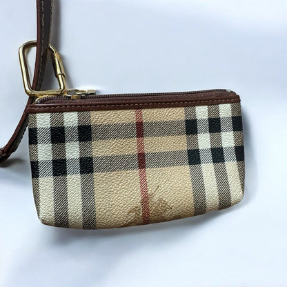 Burberry Beige Check Plaid Vintage Crossbody Bag & Wallet Set