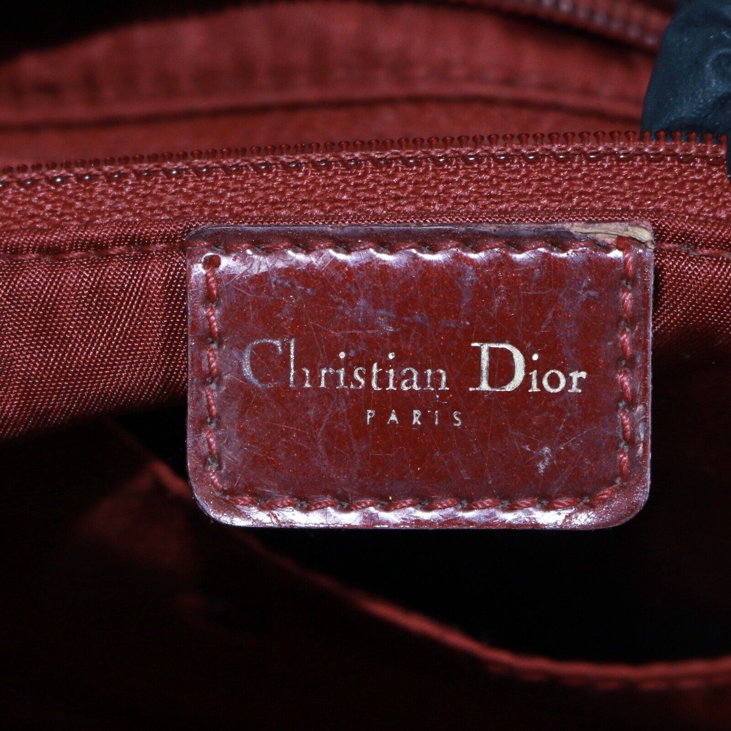 Christian Dior Red Patent Leather Monogram Double Saddle Handbag