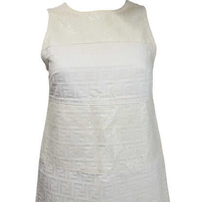 Fendi White Monogram Vintage Mini Dress Size 40