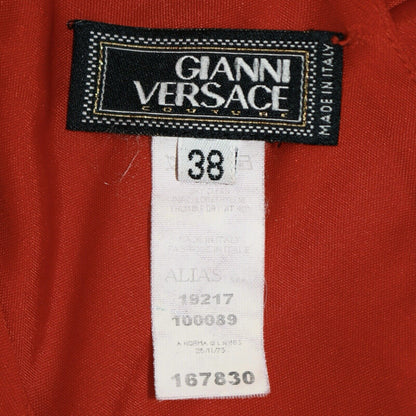 Gianni Versace Couture Vintage Red Midi Dress Size 38